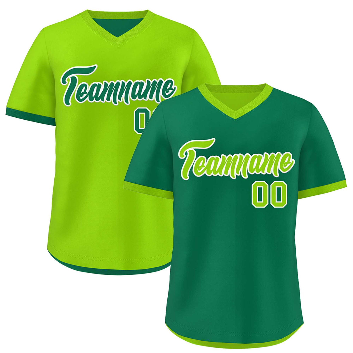 Custom Neon Green Kelly Green Reversible Classic Style Lightweight Baseball Jersey| KXKSHOP