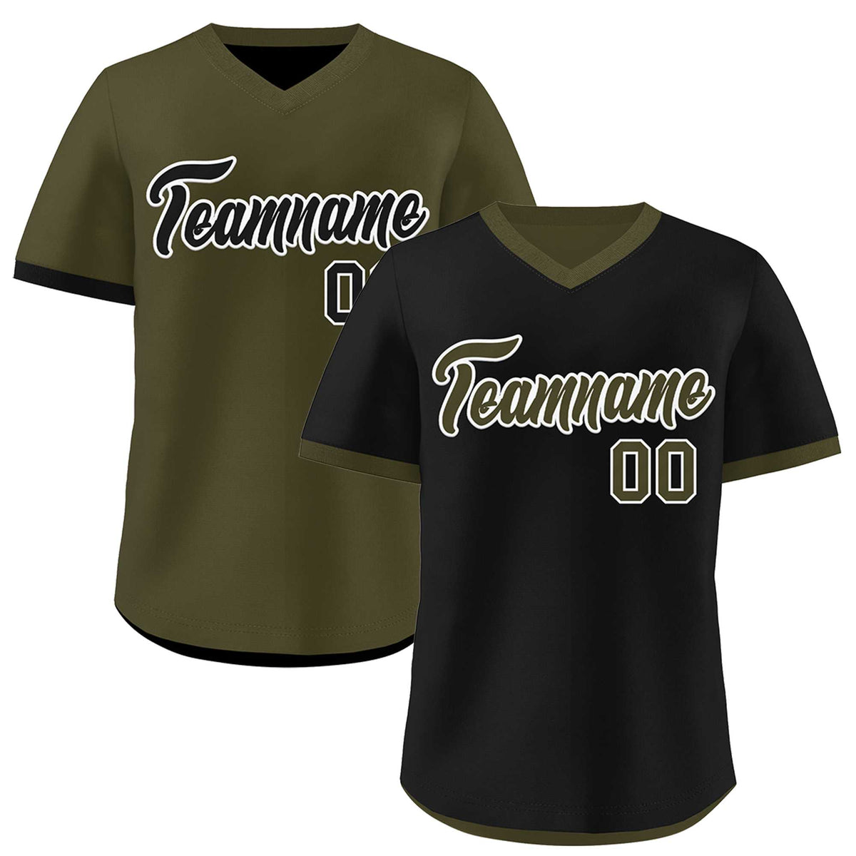 Custom Olive Black Reversible Classic Style Breathable Baseball Jersey| KXKSHOP