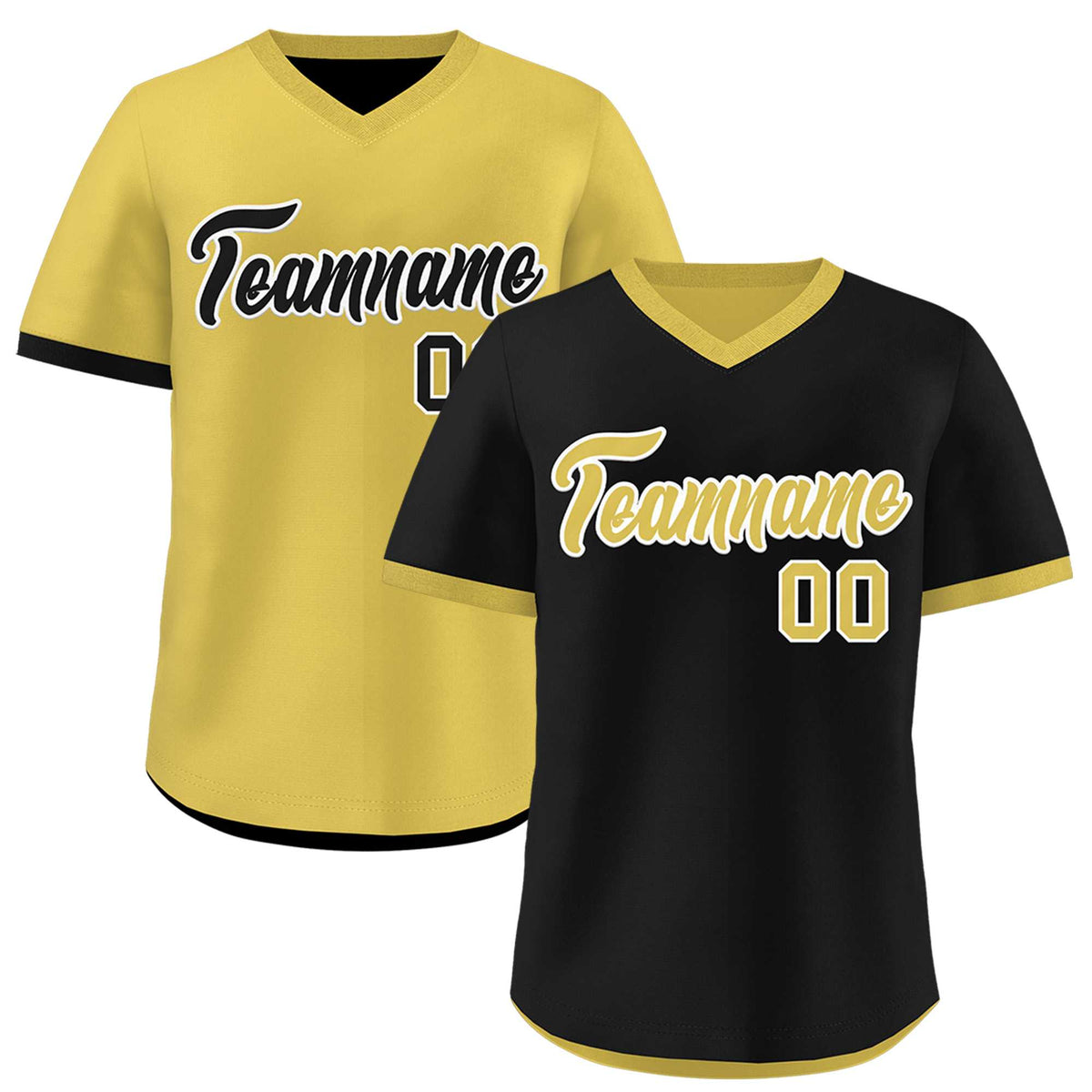 Custom Old Gold Black Reversible Classic Style Lightweight Baseball Jersey| KXKSHOP