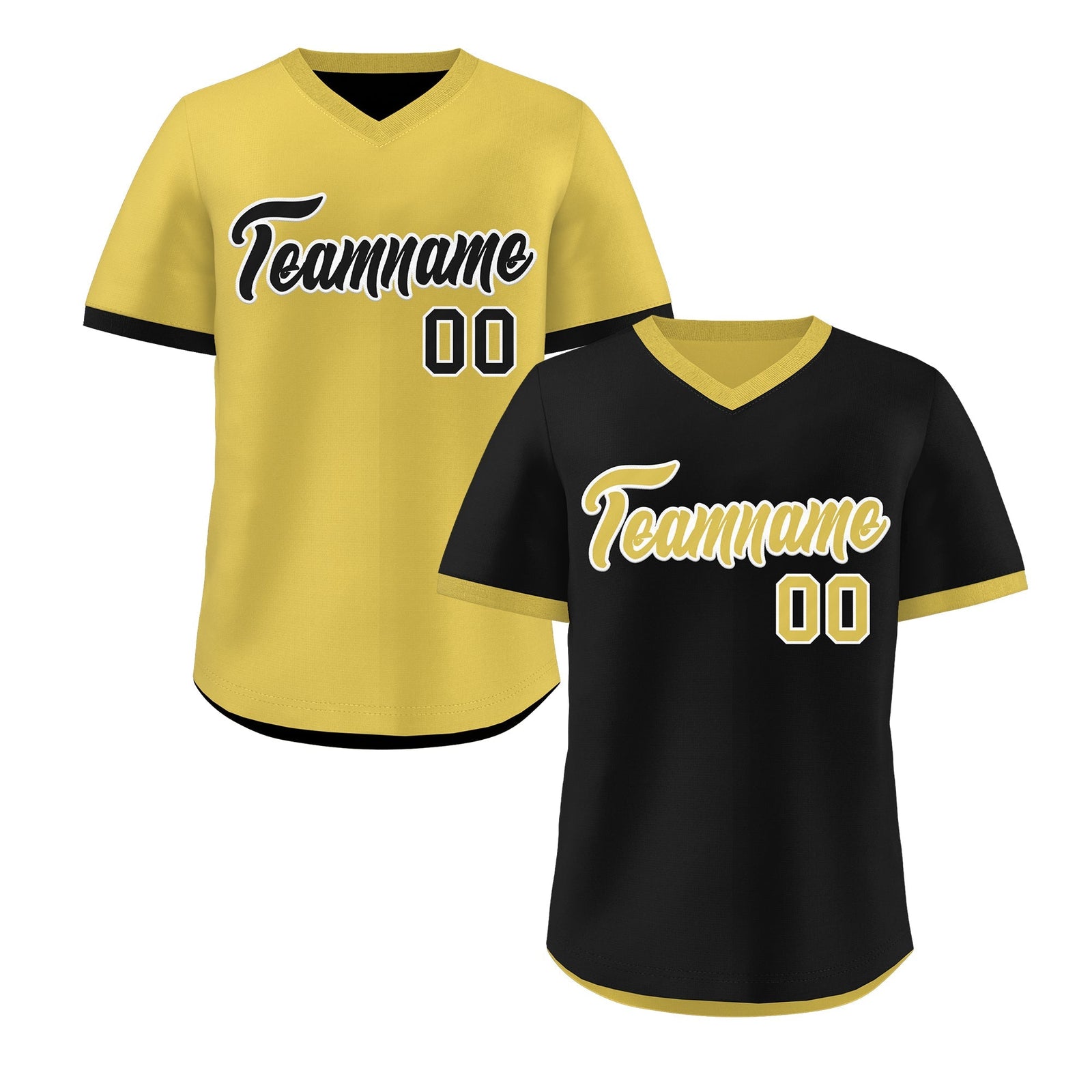 Custom Old Gold Black Reversible Classic Style Lightweight Baseball Jersey| KXKSHOP