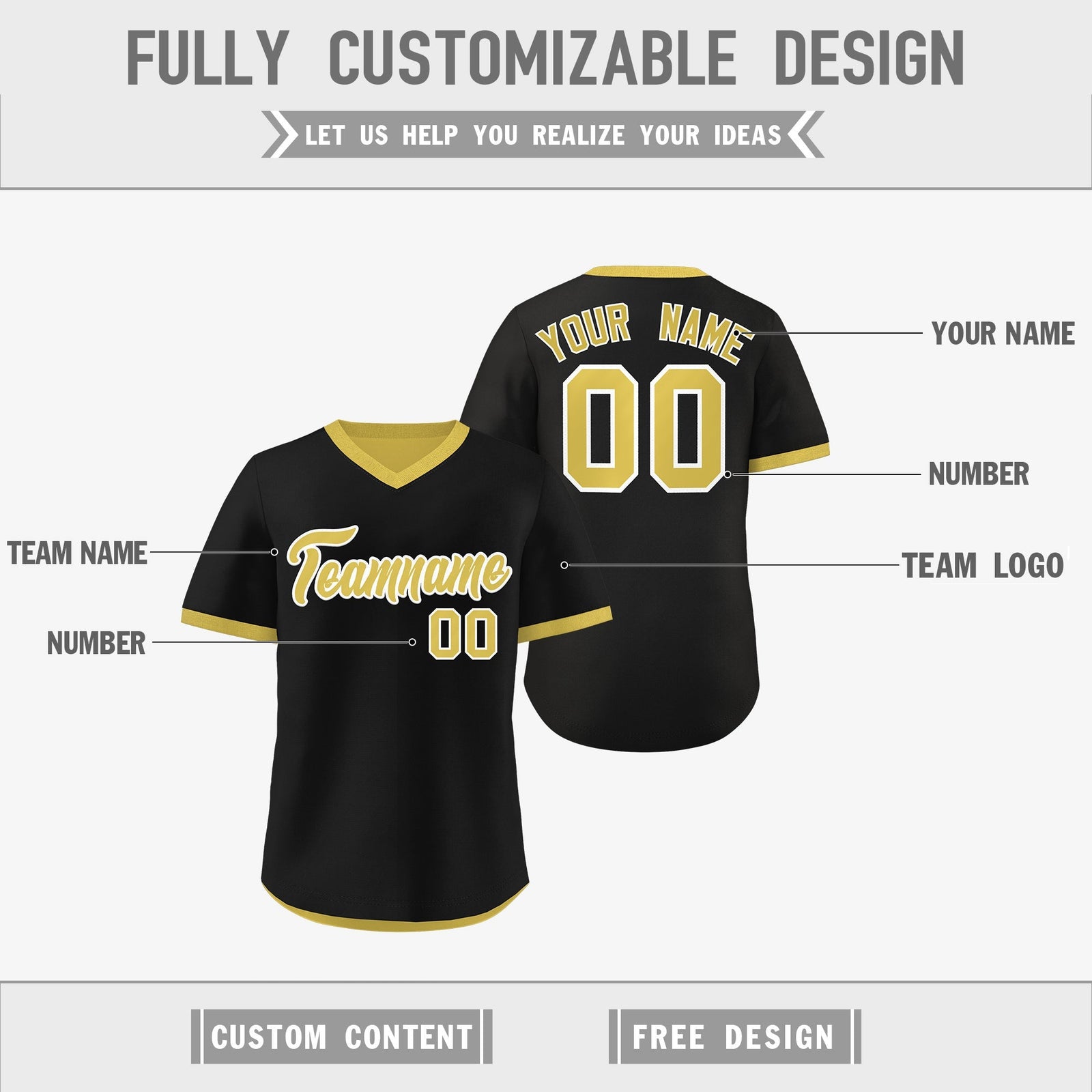 Custom Old Gold Black Reversible Classic Style Lightweight Baseball Jersey| KXKSHOP