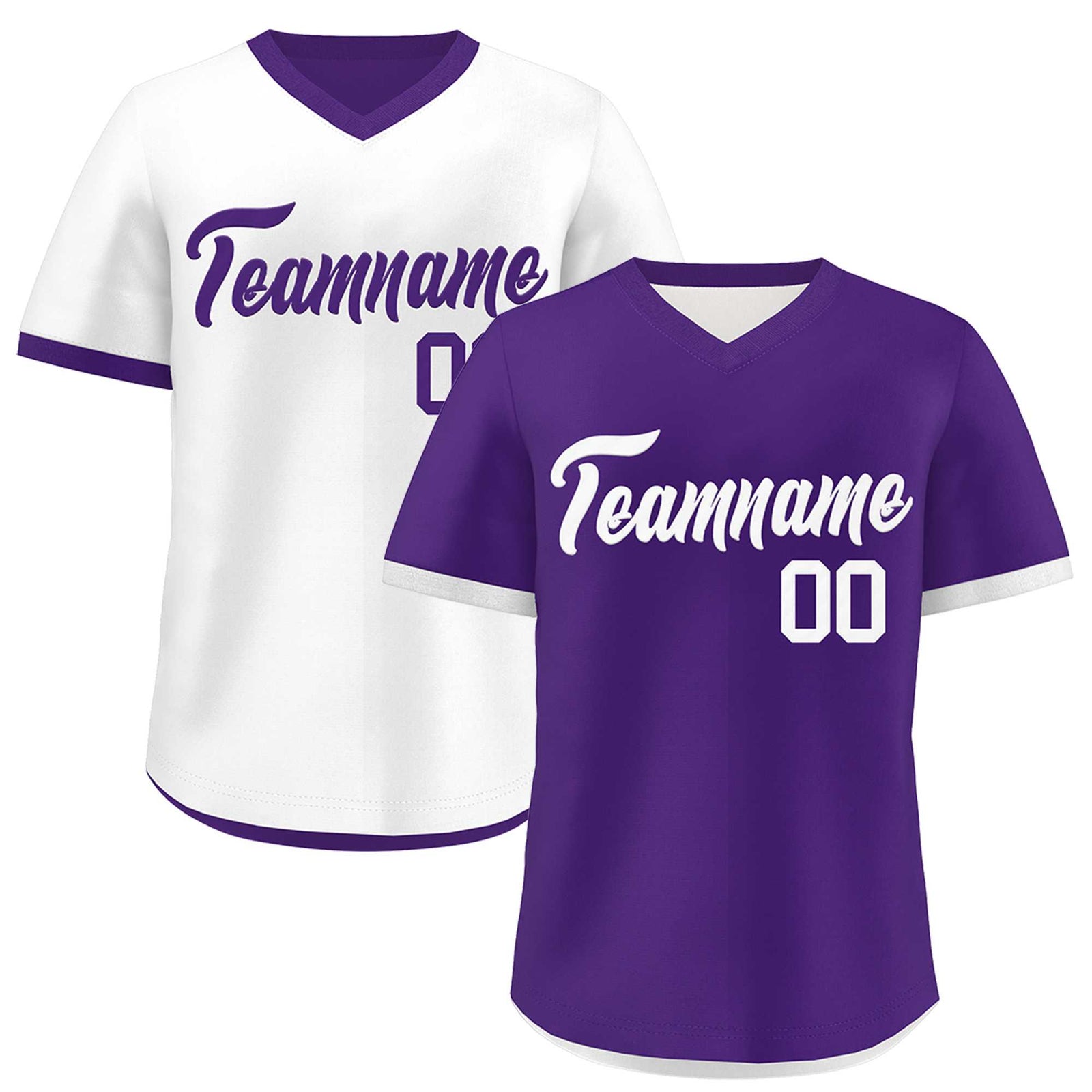 Custom Purple White Reversible Classic Style Breathable Baseball Jersey| KXKSHOP