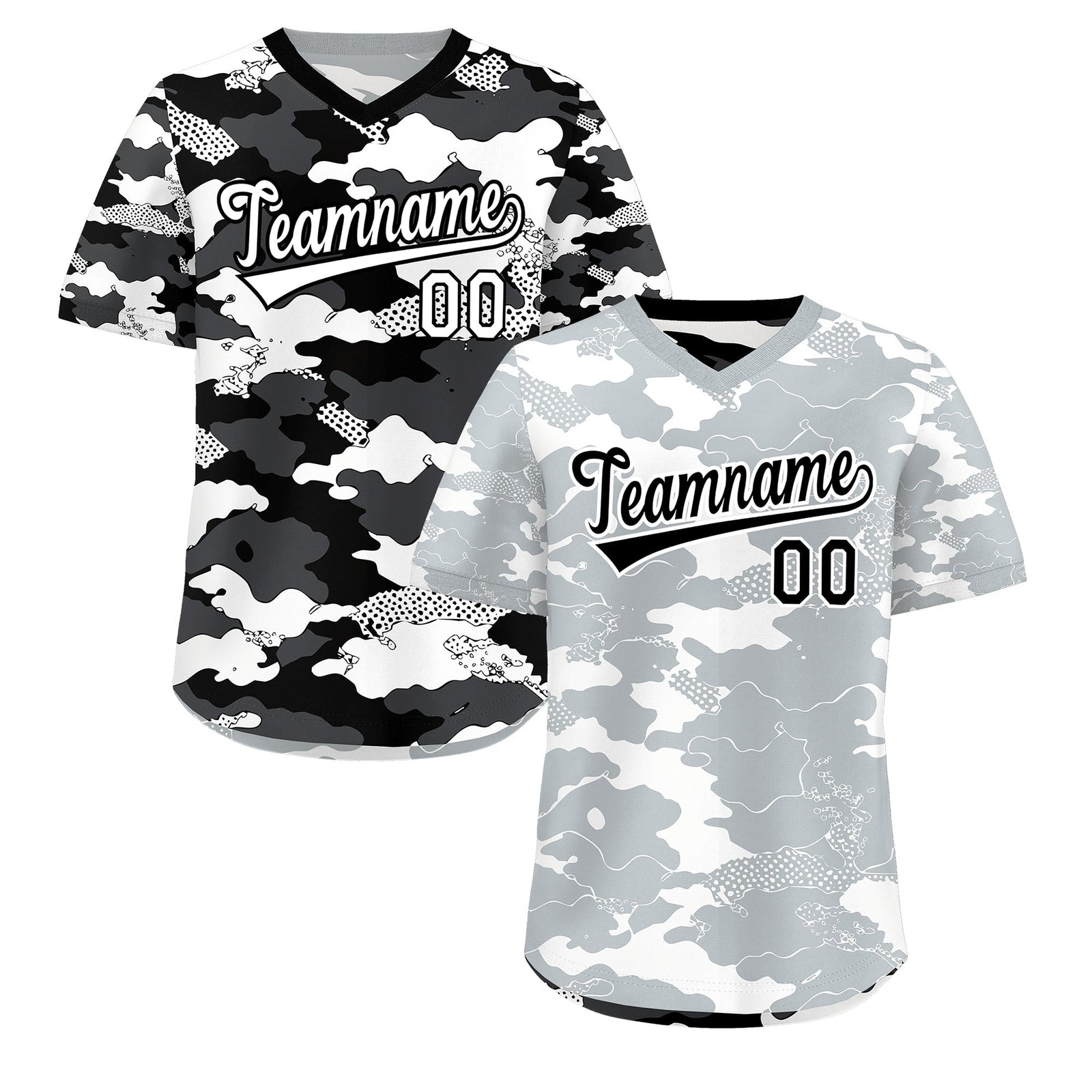 Custom White Black Reversible Camo Breathable Baseball Jersey| KXKSHOP