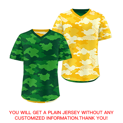 Custom Kelly Green Light Green Yellow Reversible Camo Stretch Fabric Baseball Jersey| KXKSHOP