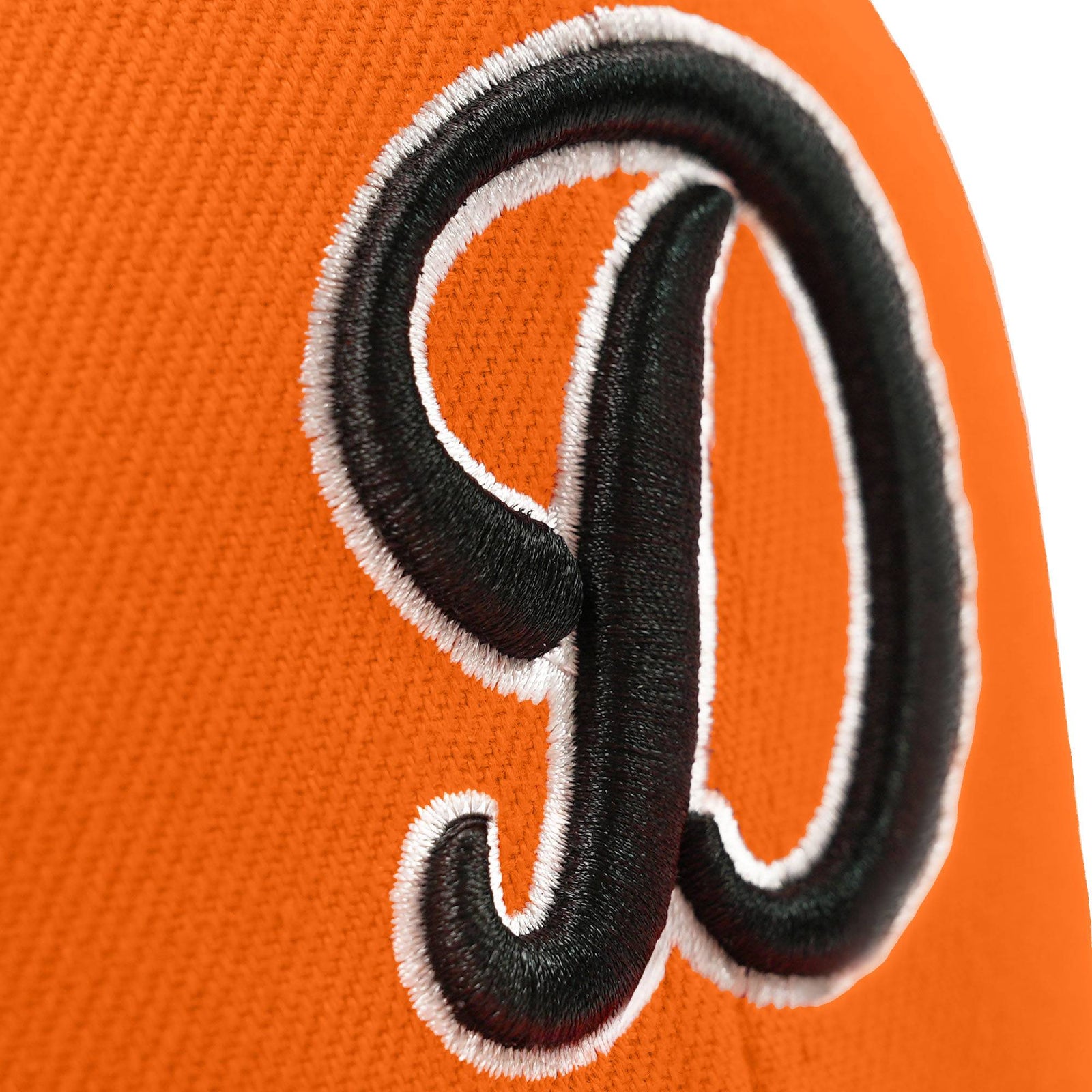 Custom White 3D Puff Embroidery Flat Embroidery Flat Eaves Sport Baseball Cap Design for Men/Women/Youth-Orange