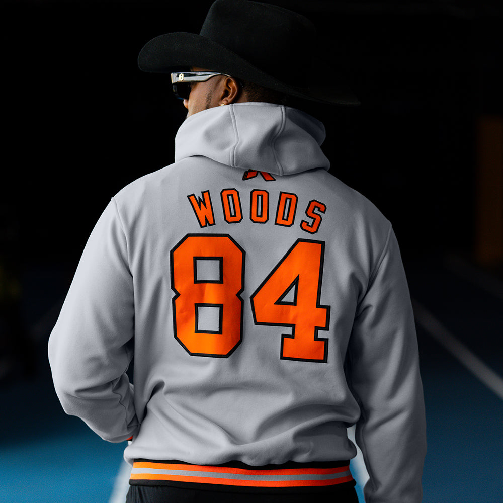 Custom Gray Orange-Black Varsity Full-Snap Letterman Classic Jacket Hoodie