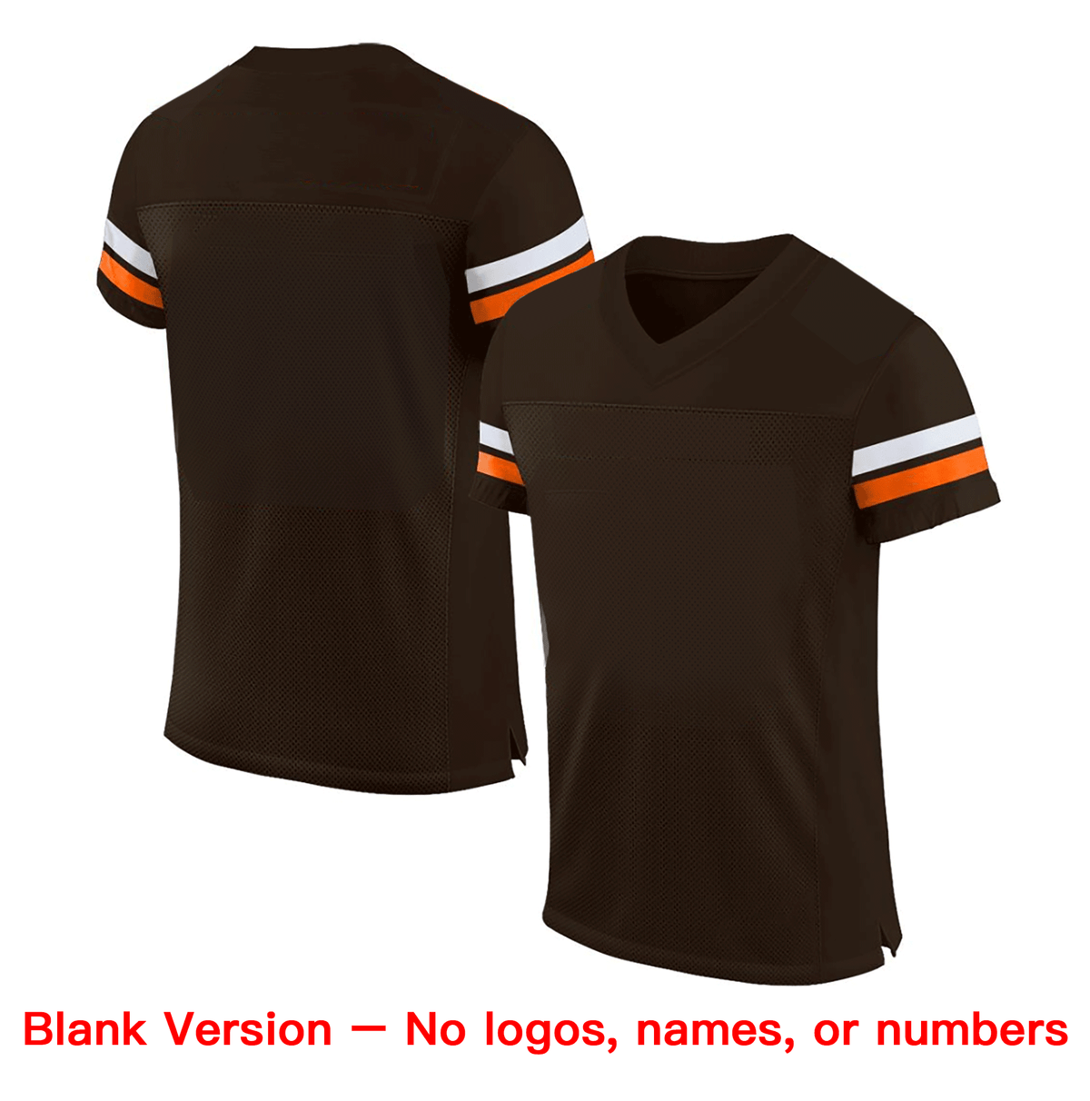 Custom Brown White-Orange Classic Style Mesh Authentic Football Jersey