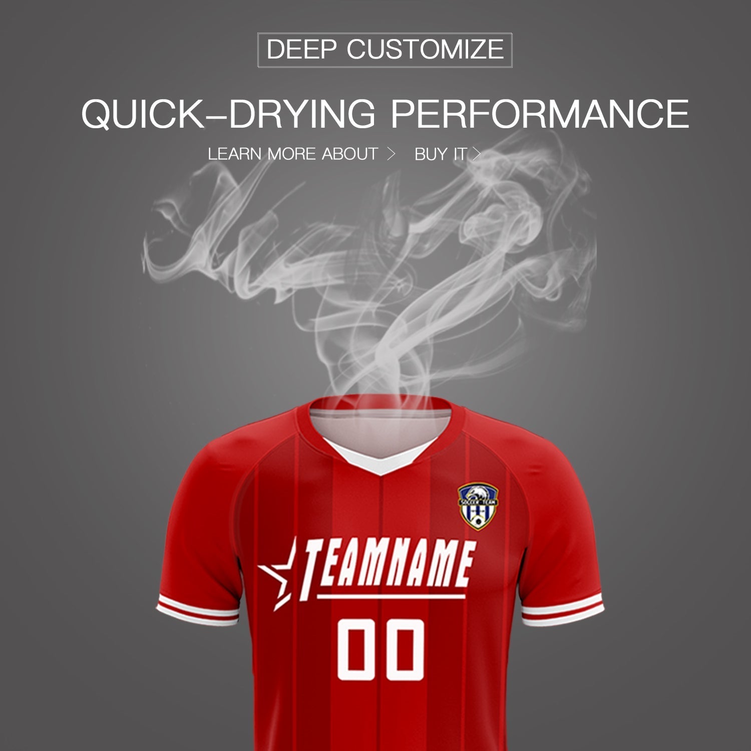 Custom Red Classic Striped Personalized Soccer Tops/Sets Jersey