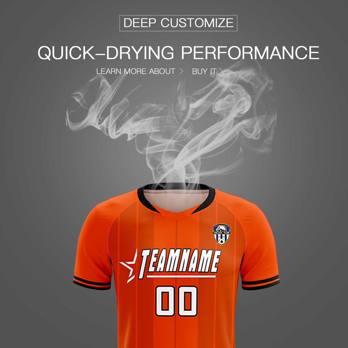 Custom Orange Classic Striped Personalized Soccer Tops/Sets Jersey