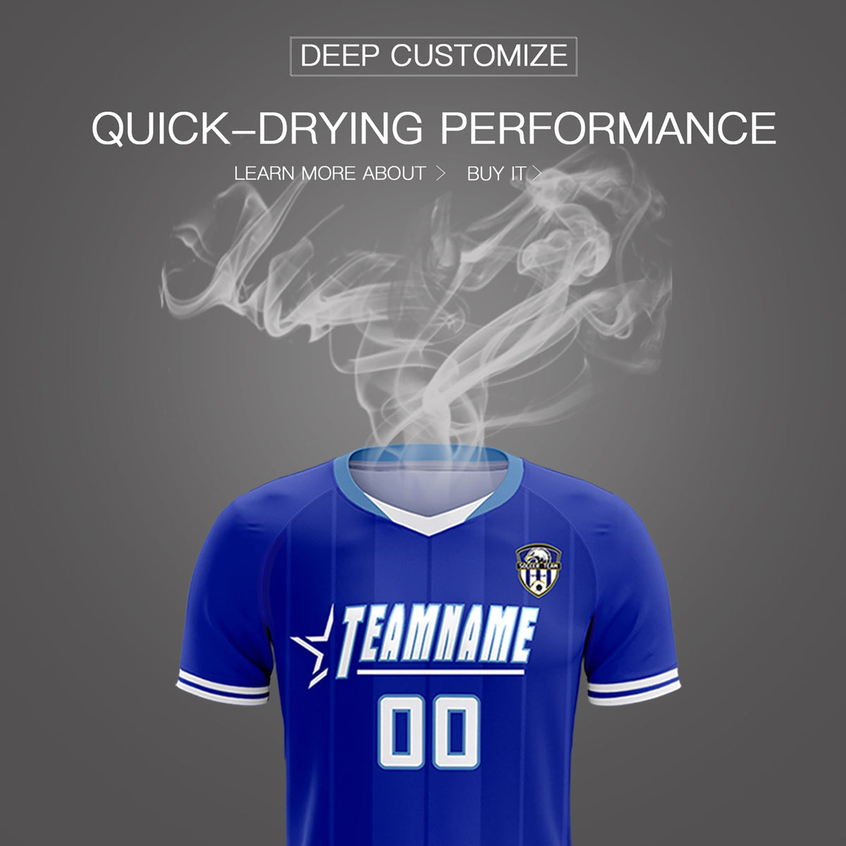 Custom Royal Classic Striped Personalized Soccer Tops/Sets Jersey