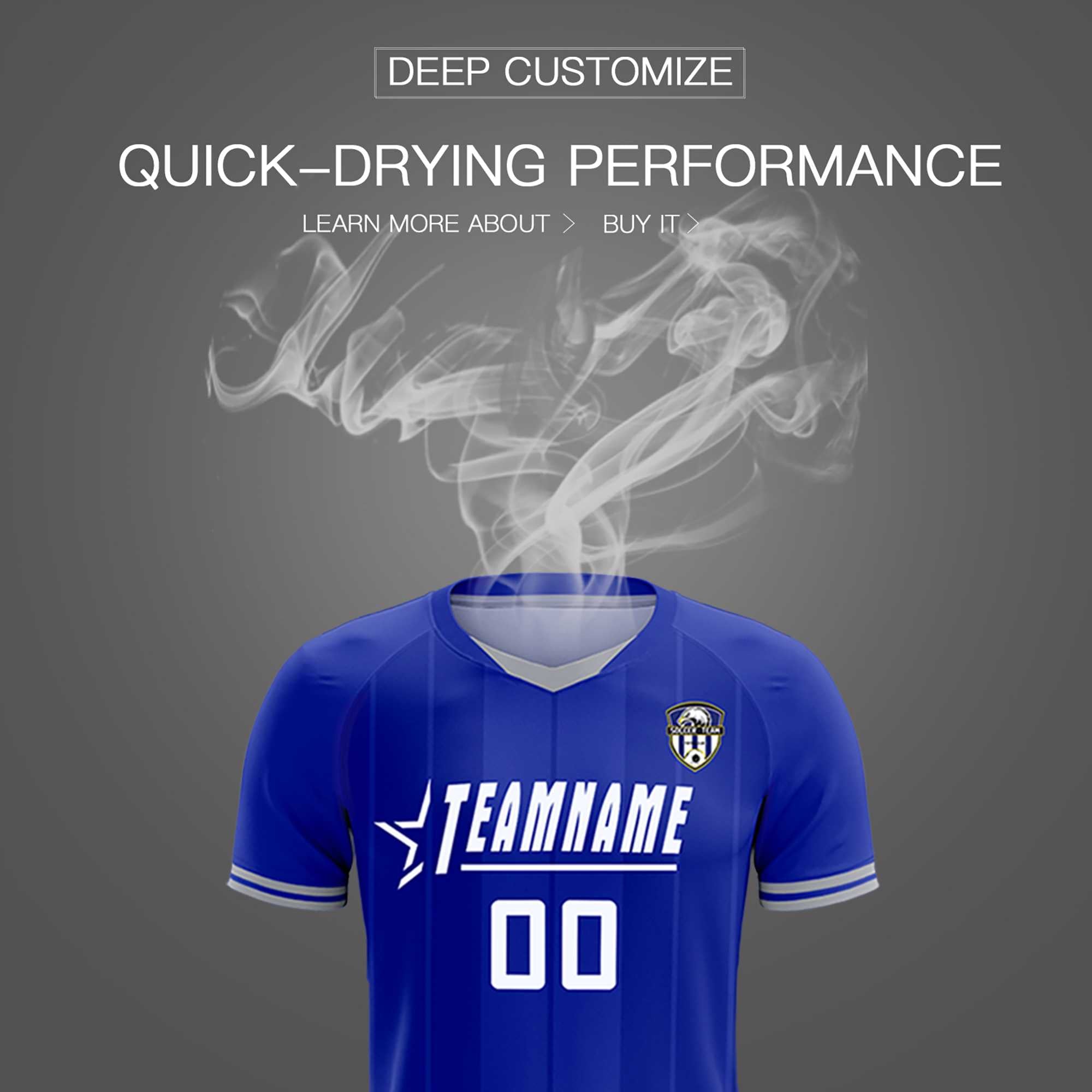 Custom Royal Classic Striped Personalized Soccer Tops/Sets Jersey