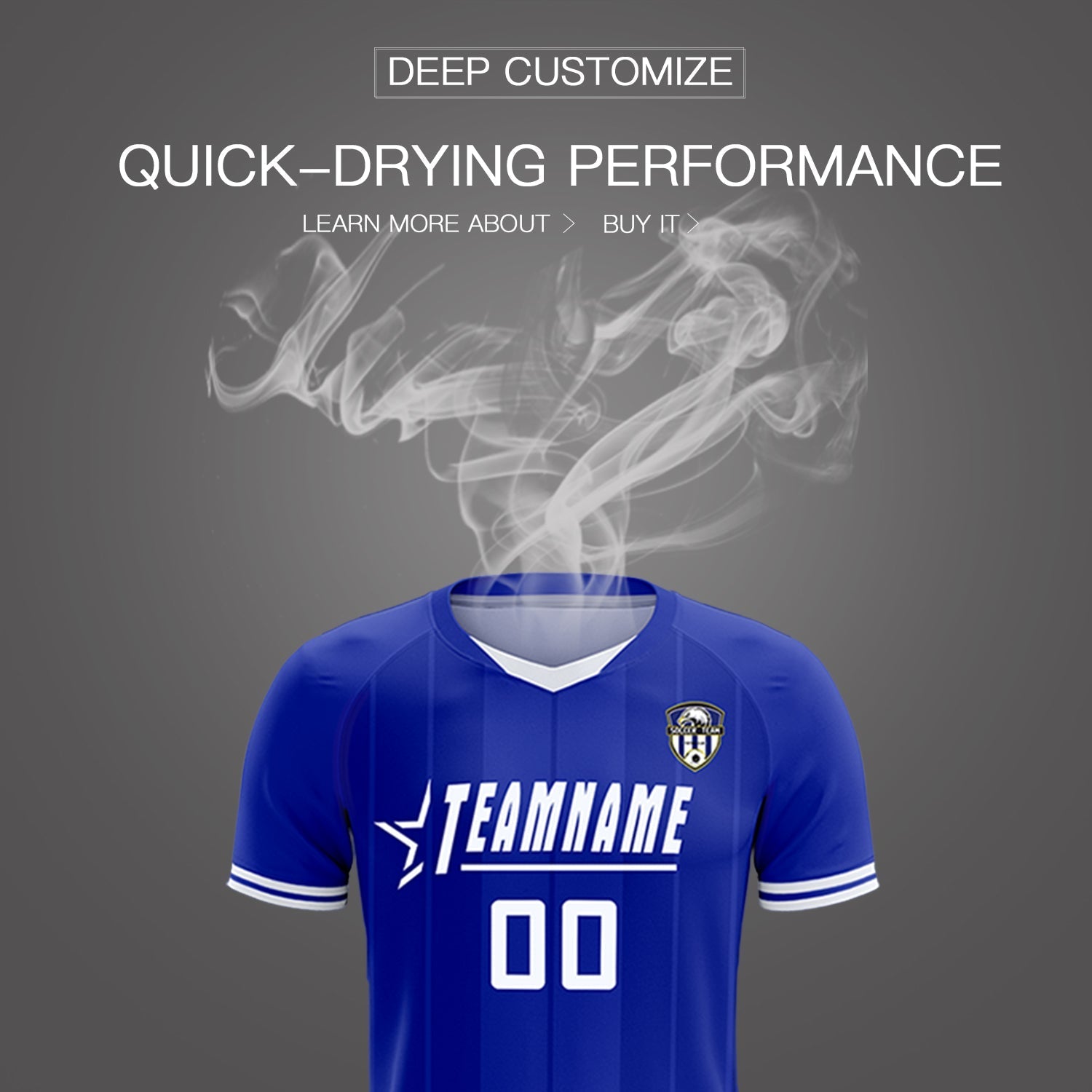 Custom Royal Classic Striped Personalized Soccer Tops/Sets Jersey