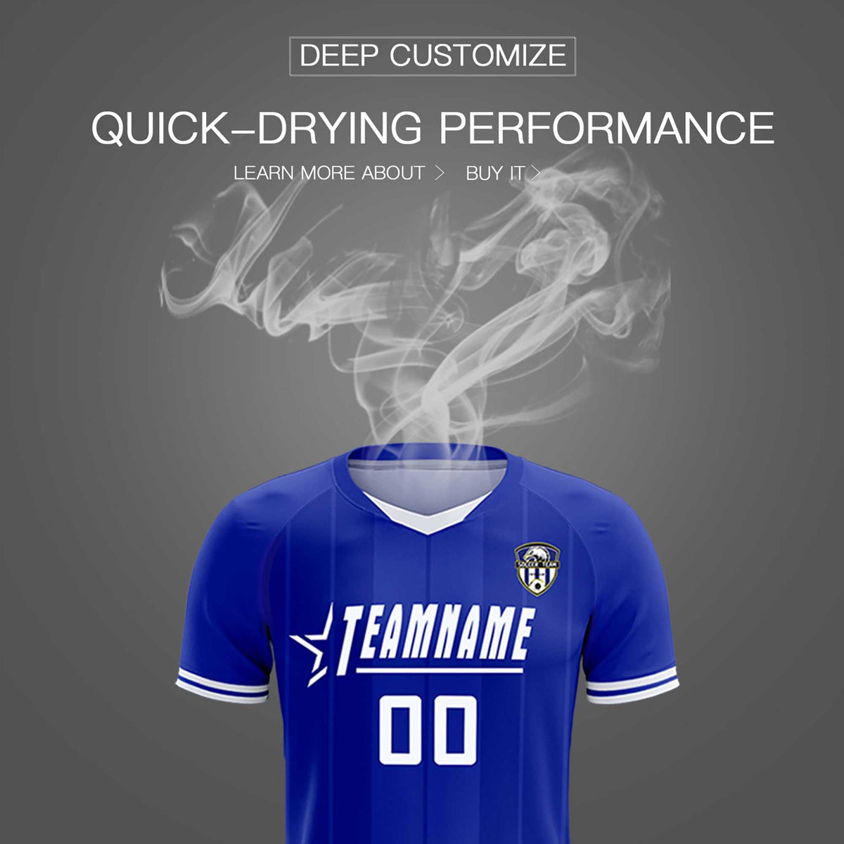 Custom Royal Classic Striped Personalized Soccer Tops/Sets Jersey