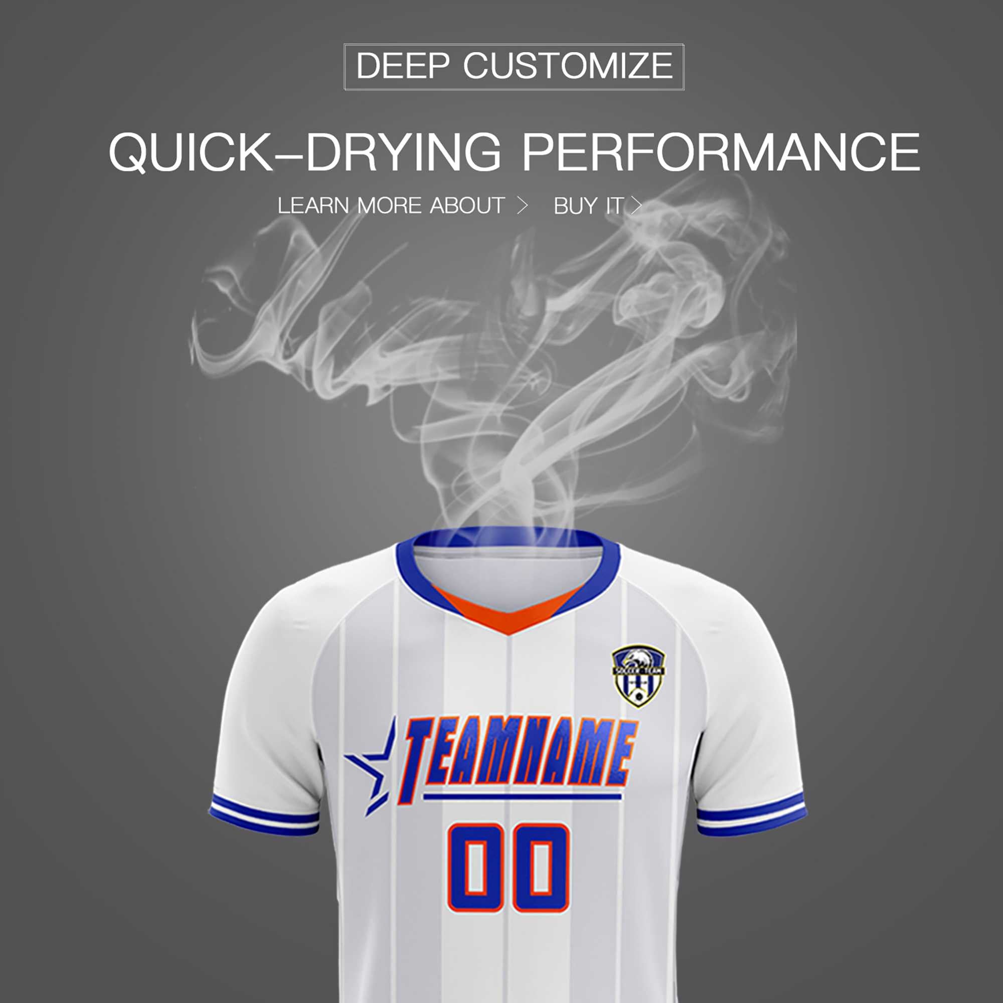 Custom White Classic Striped Personalized Soccer Tops/Sets Jersey