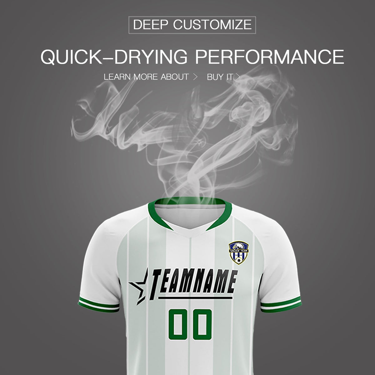 Custom White Classic Striped Personalized Soccer Tops/Sets Jersey