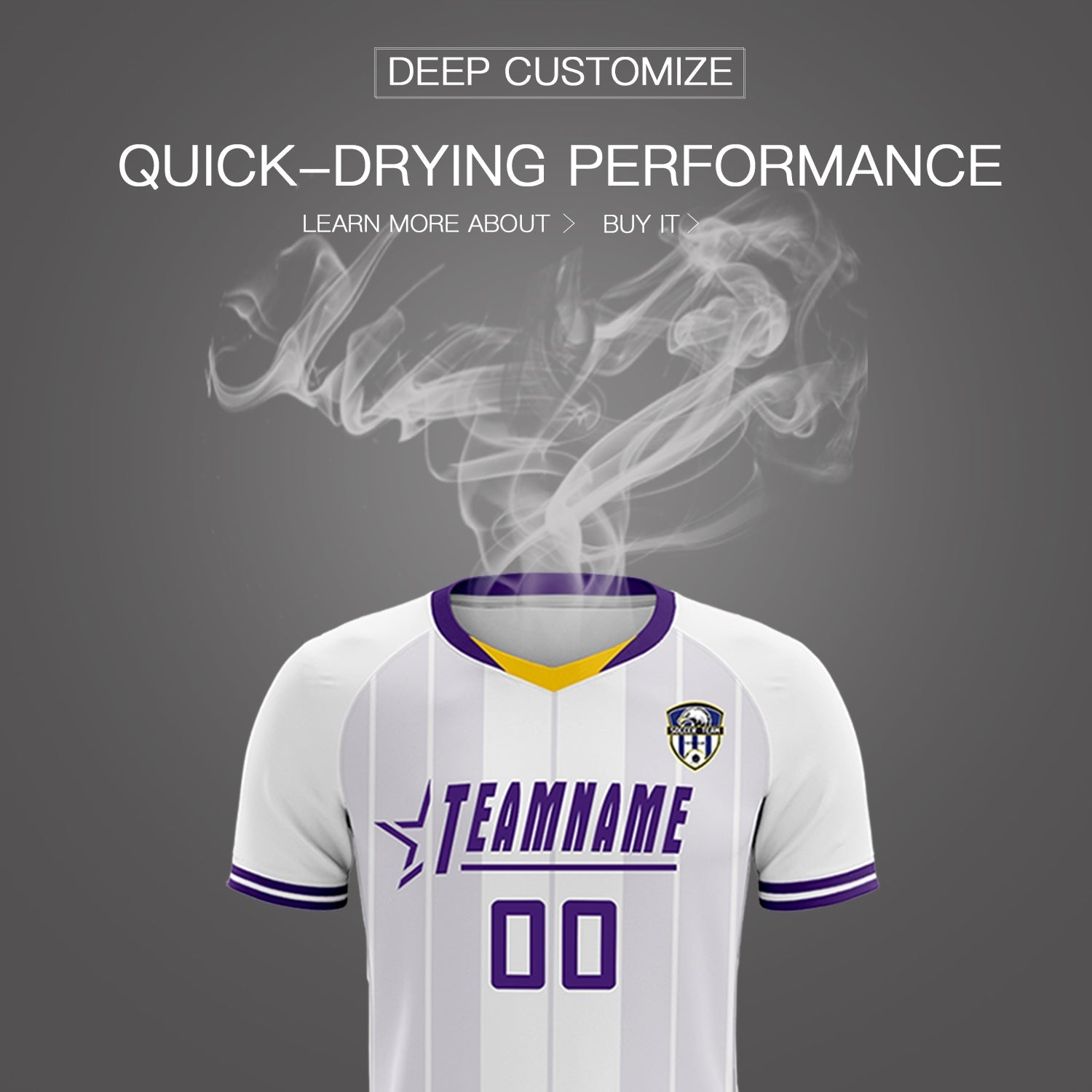 Custom White Classic Striped Personalized Soccer Tops/Sets Jersey