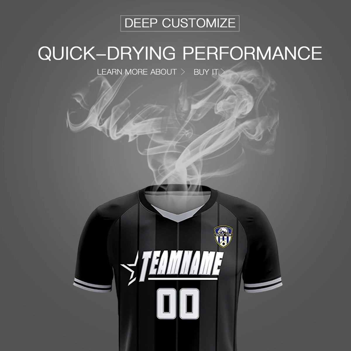 Custom Black Classic Striped Personalized Soccer Tops/Sets Jersey