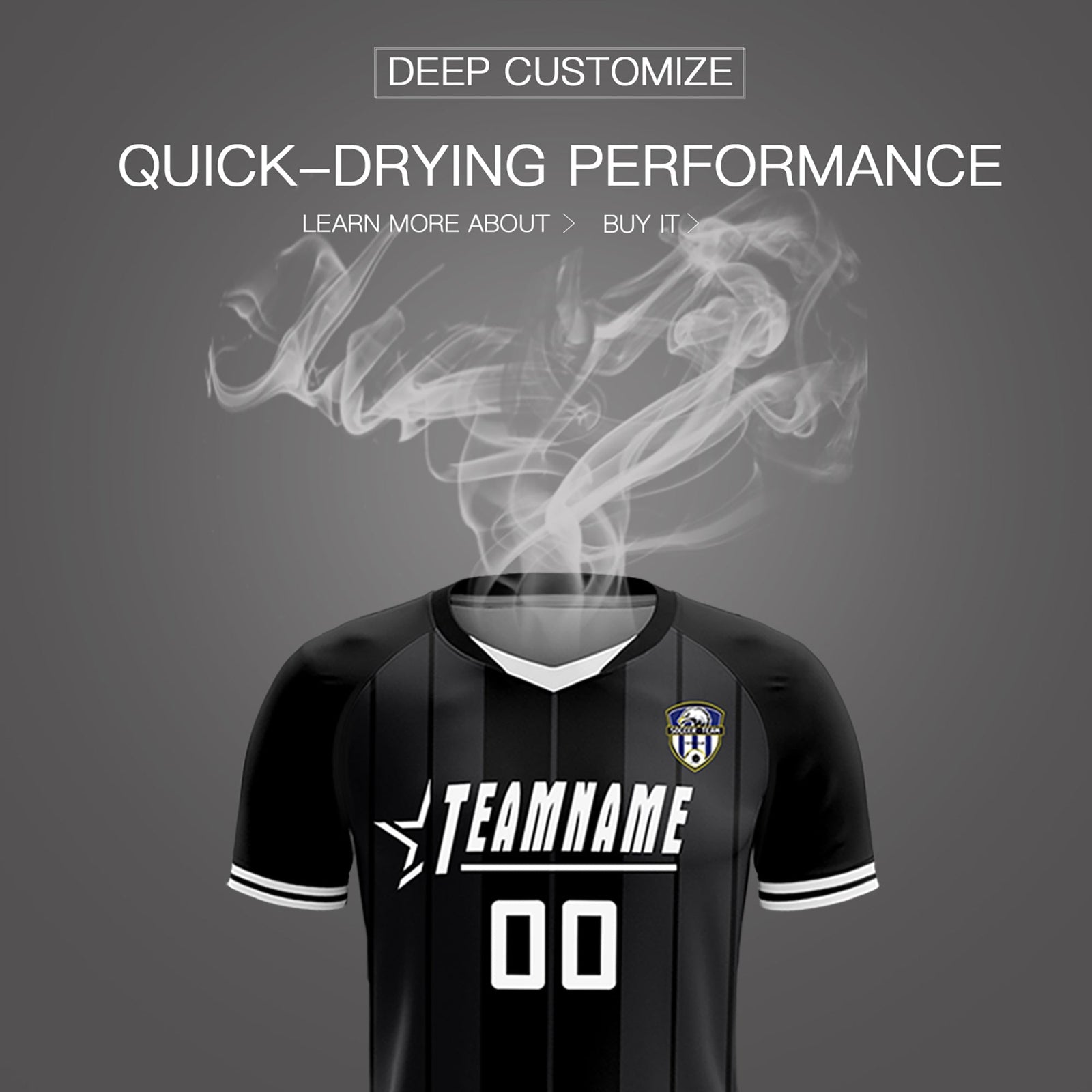 Custom Black Classic Striped Personalized Soccer Tops/Sets Jersey