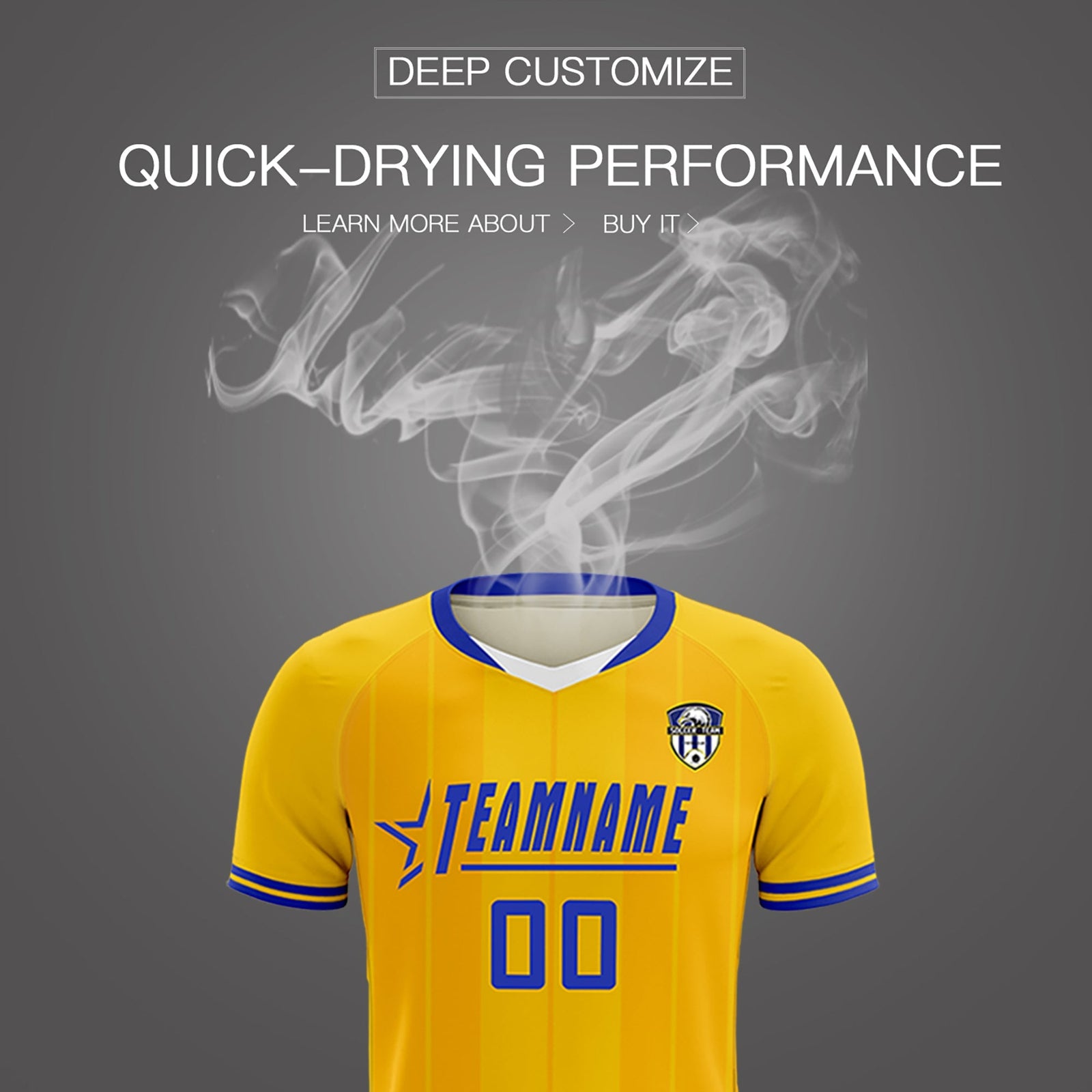 Custom Gold Classic Striped Personalized Soccer Tops/Sets Jersey