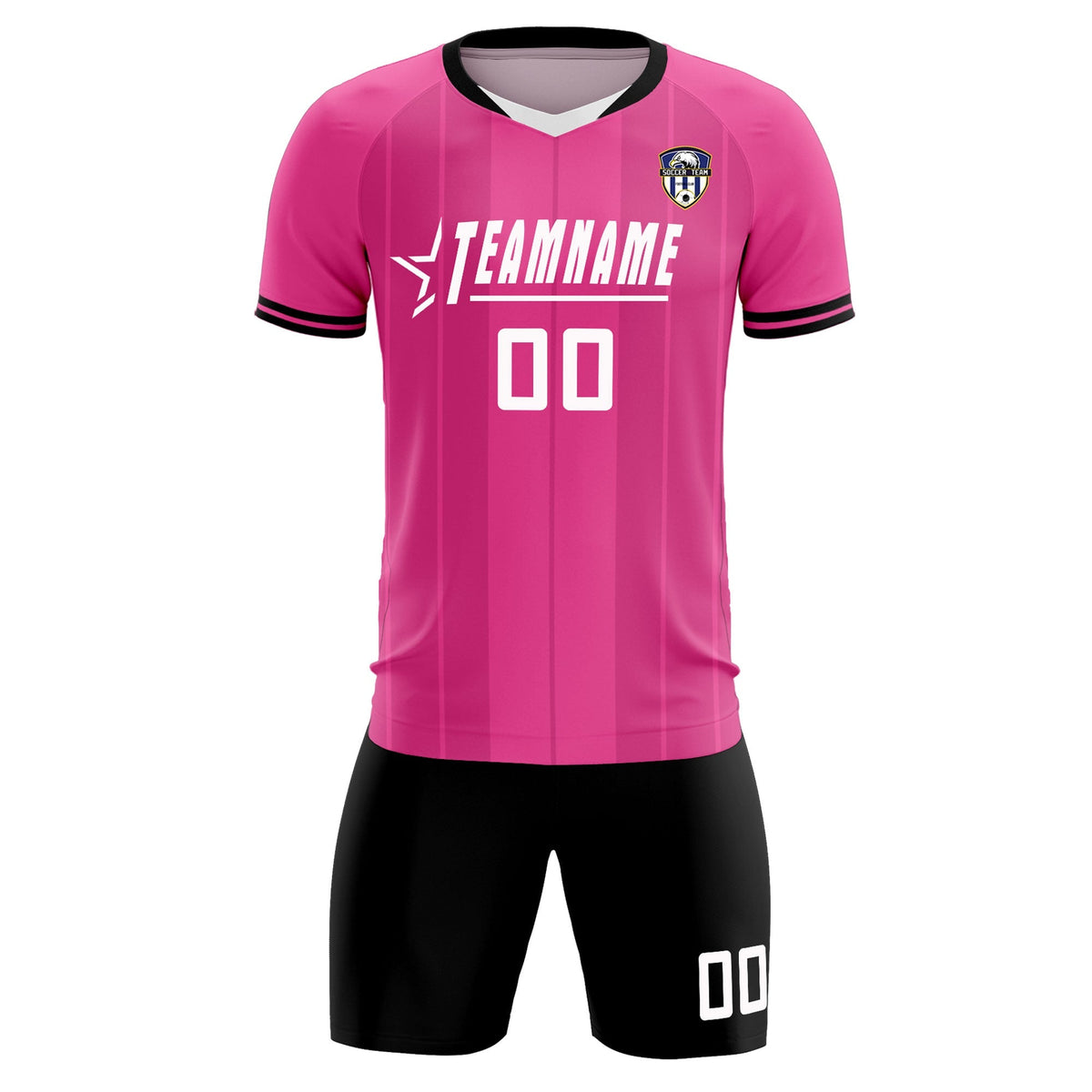 Custom Pink Classic Striped Personalized Soccer Tops/Sets Jersey