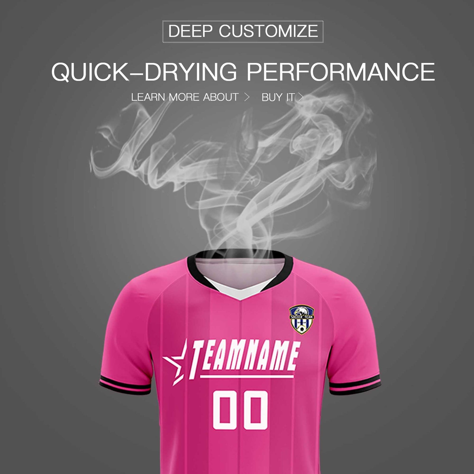 Custom Pink Classic Striped Personalized Soccer Tops/Sets Jersey