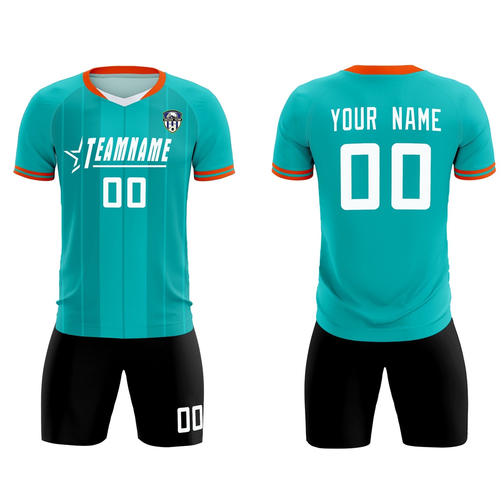 Custom Green Classic Striped Personalized Soccer Tops/Sets Jersey