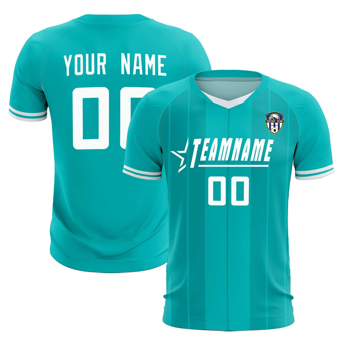 Custom Green Classic Striped Personalized Soccer Tops/Sets Jersey