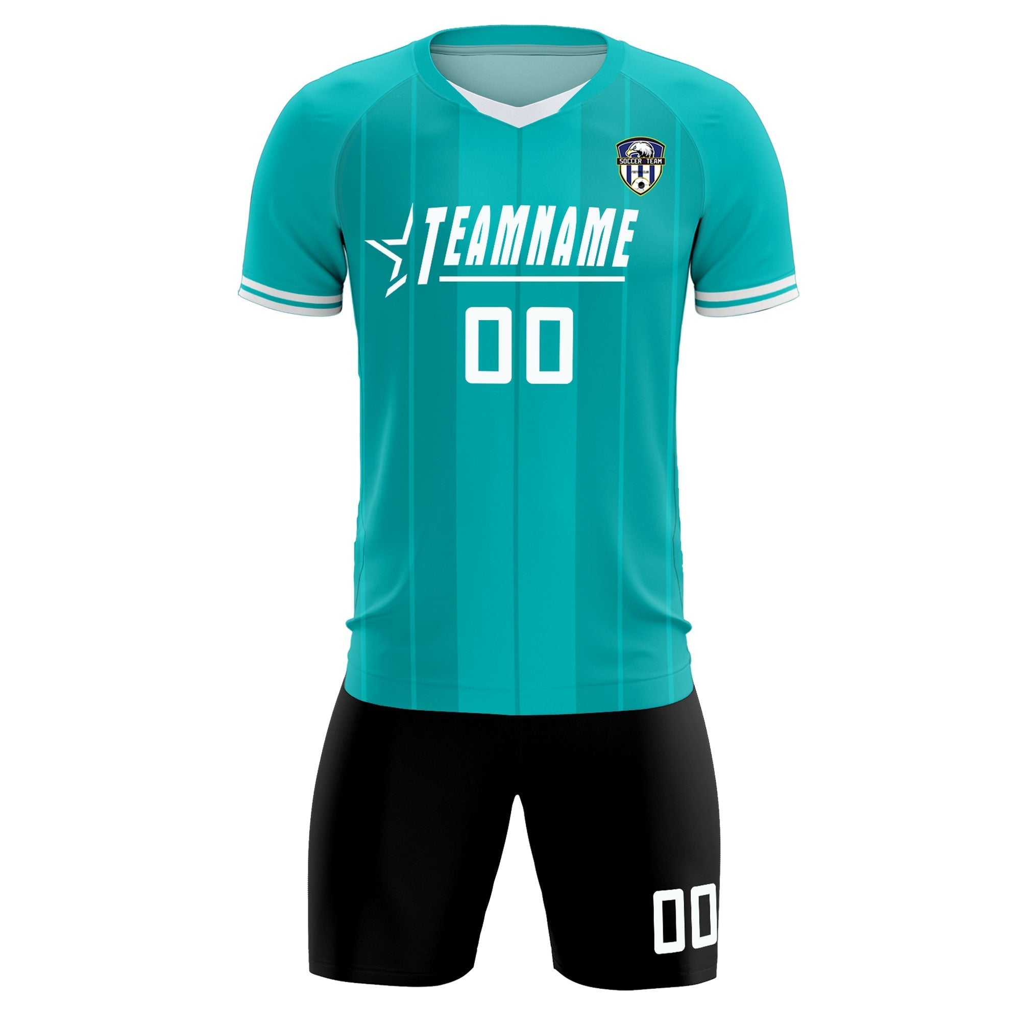 Custom Green Classic Striped Personalized Soccer Tops/Sets Jersey