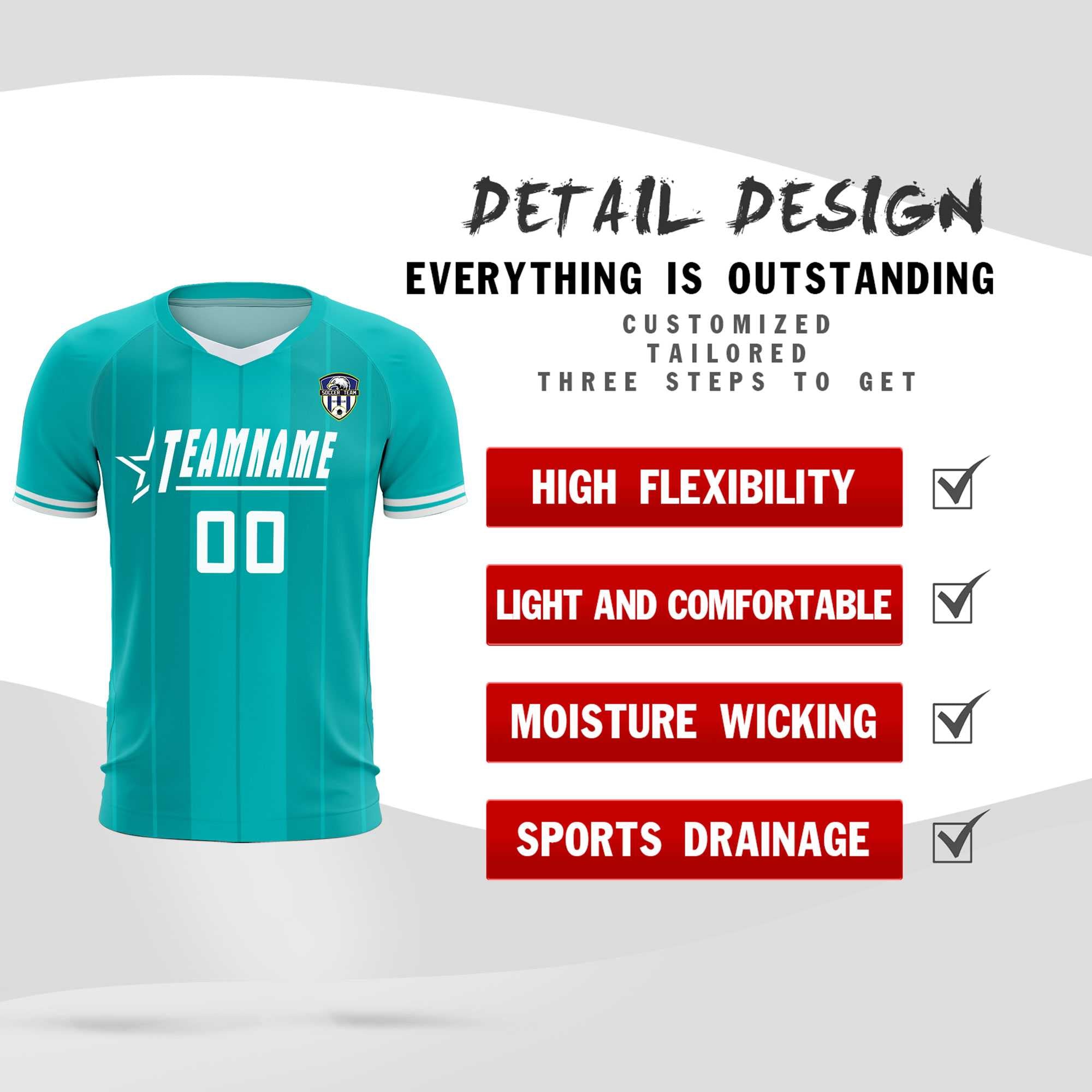 Custom Green Classic Striped Personalized Soccer Tops/Sets Jersey