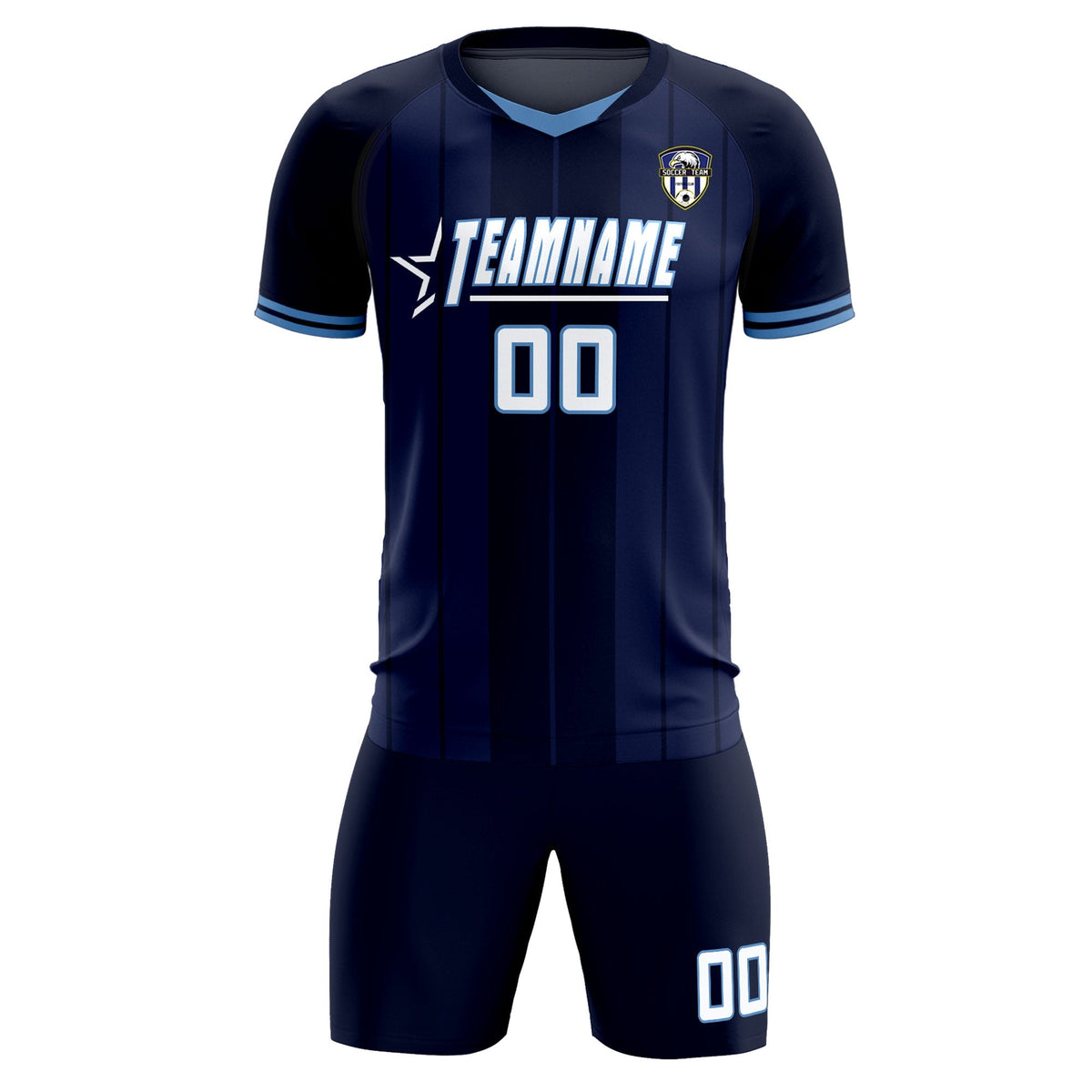 Custom Navy Classic Striped Personalized Soccer Tops/Sets Jersey