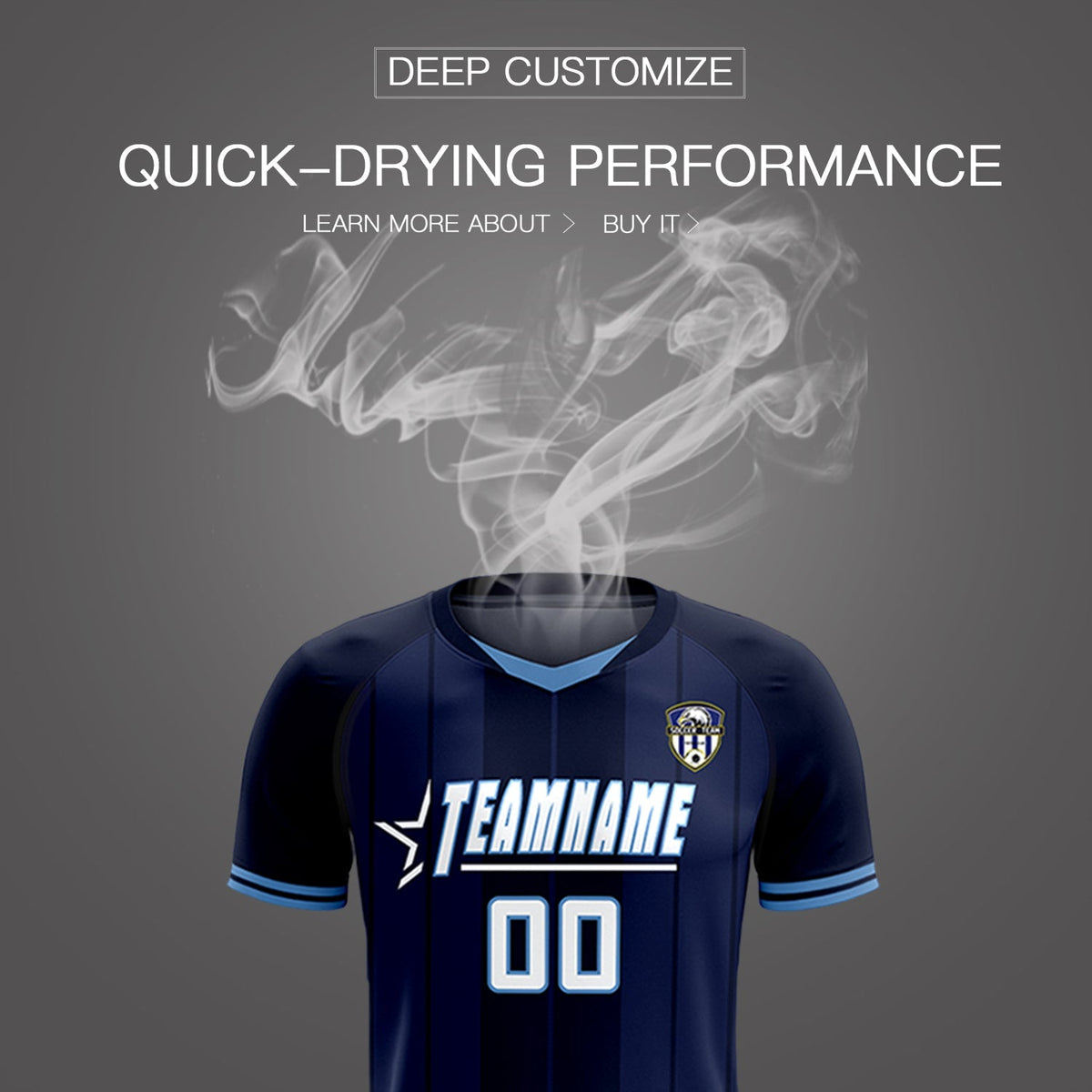 Custom Navy Classic Striped Personalized Soccer Tops/Sets Jersey