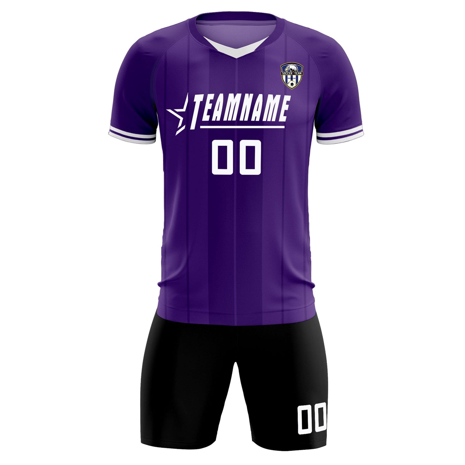 Custom Purple Classic Striped Personalized Soccer Tops/Sets Jersey