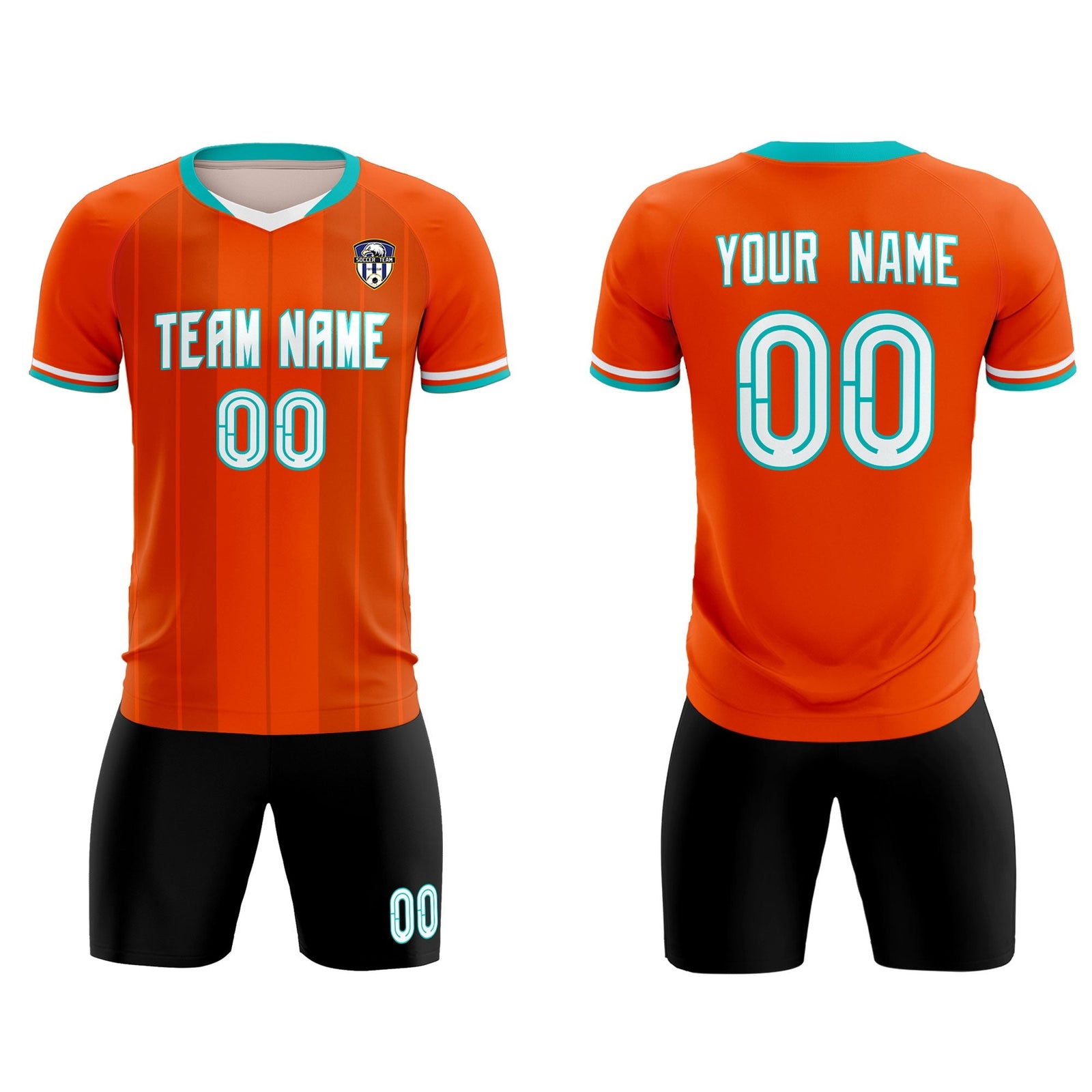 Custom Orange Classic Striped Personalized Soccer Tops/Sets Jersey