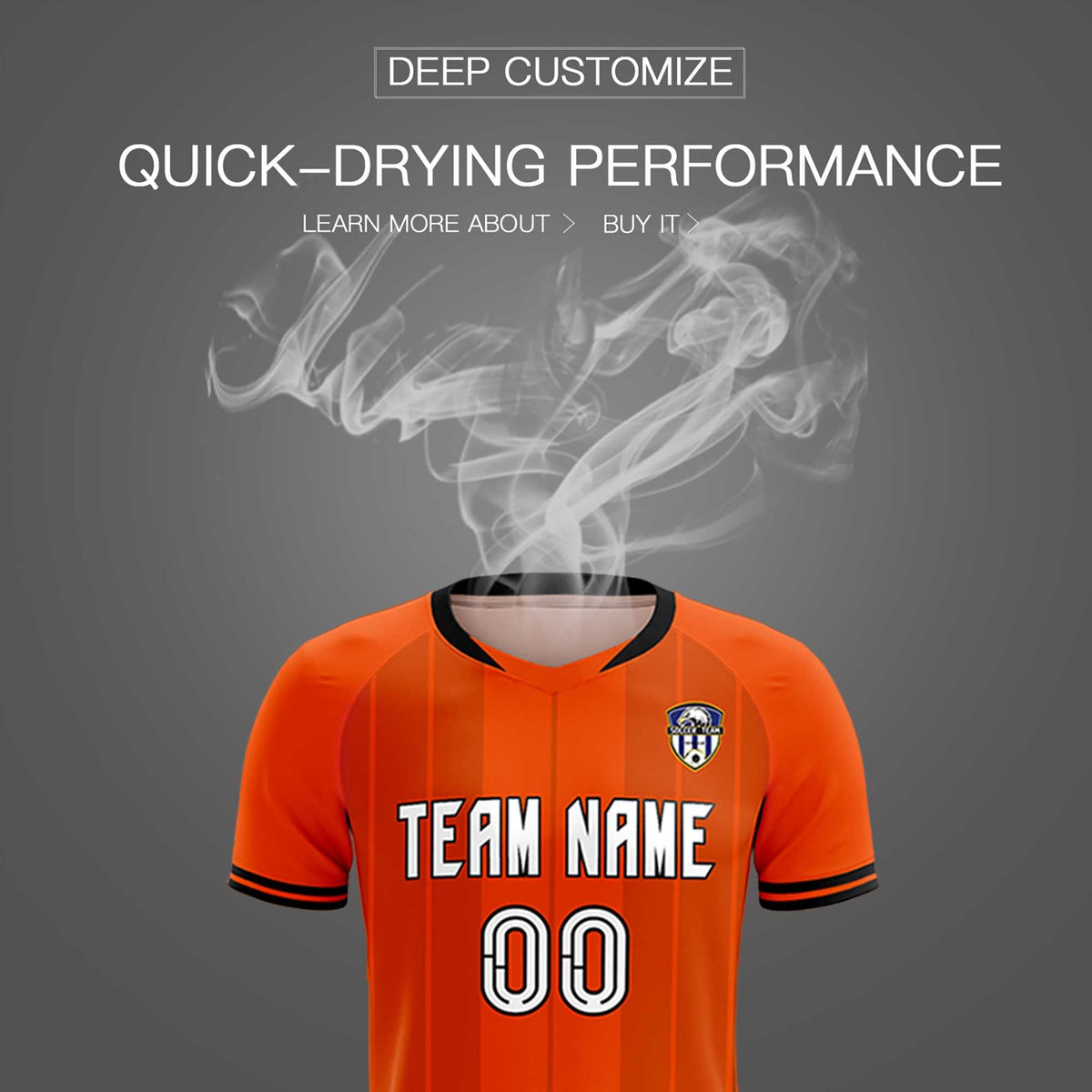 Custom Orange Classic Striped Personalized Soccer Tops/Sets Jersey