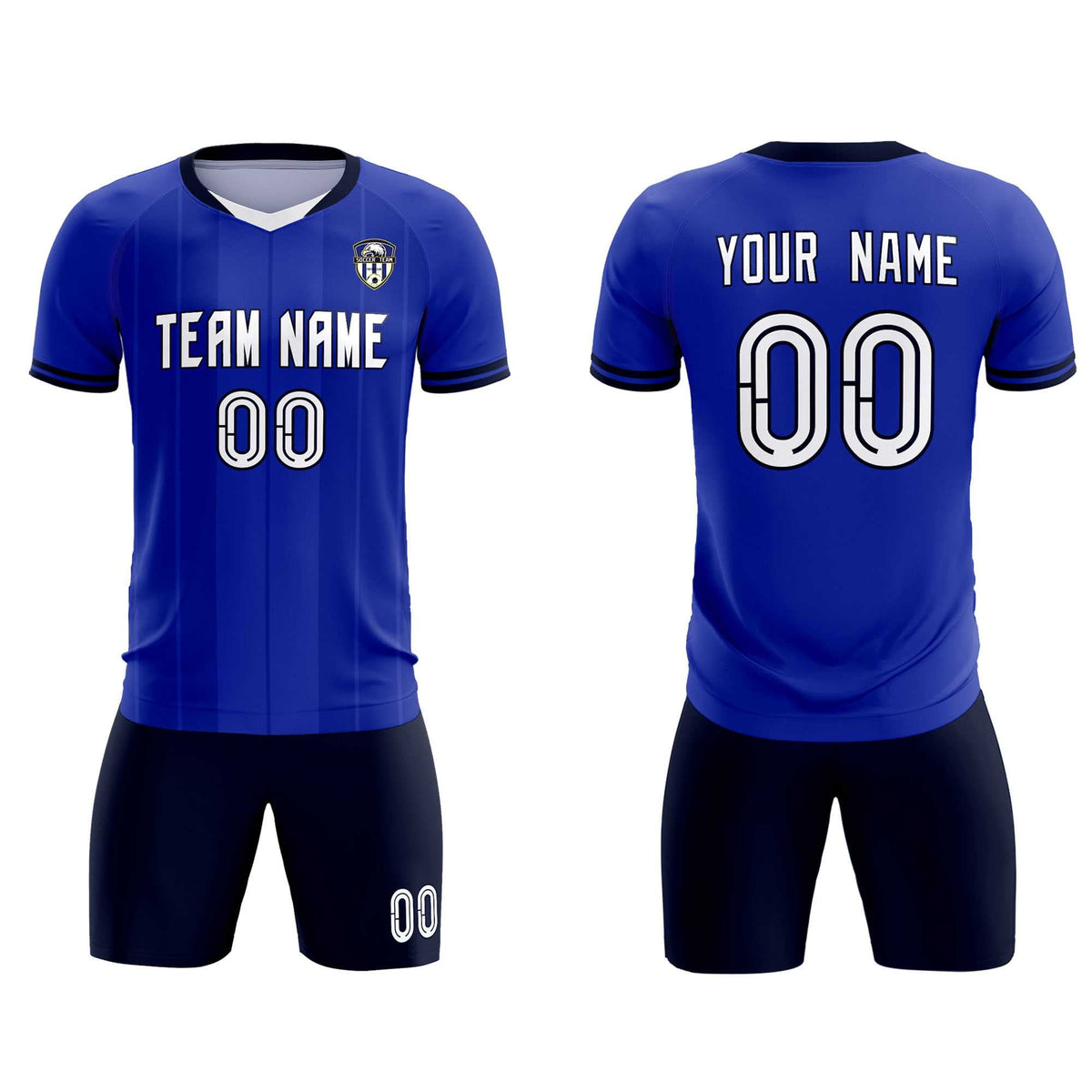 Custom Royal Classic Striped Personalized Soccer Tops/Sets Jersey