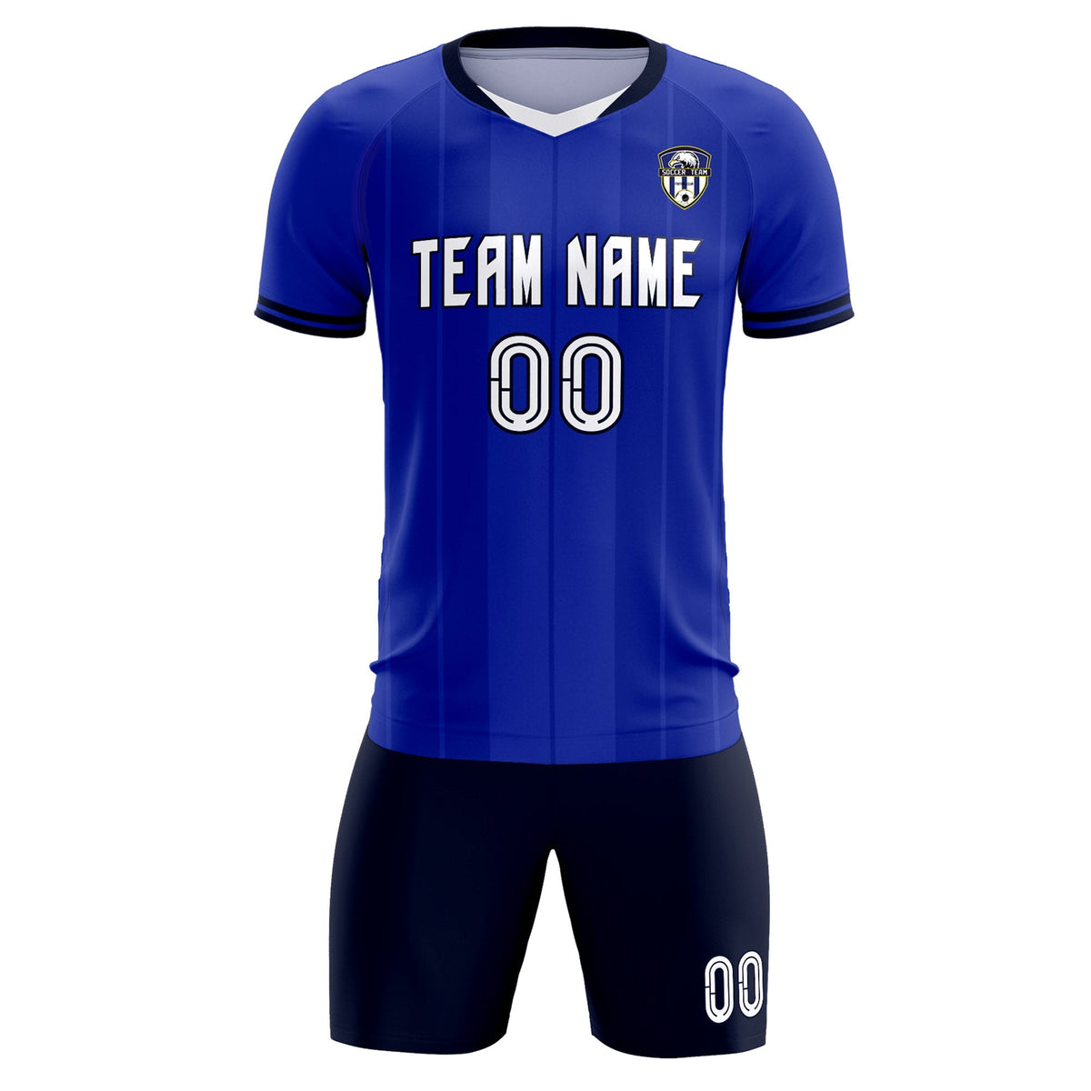 Custom Royal Classic Striped Personalized Soccer Tops/Sets Jersey