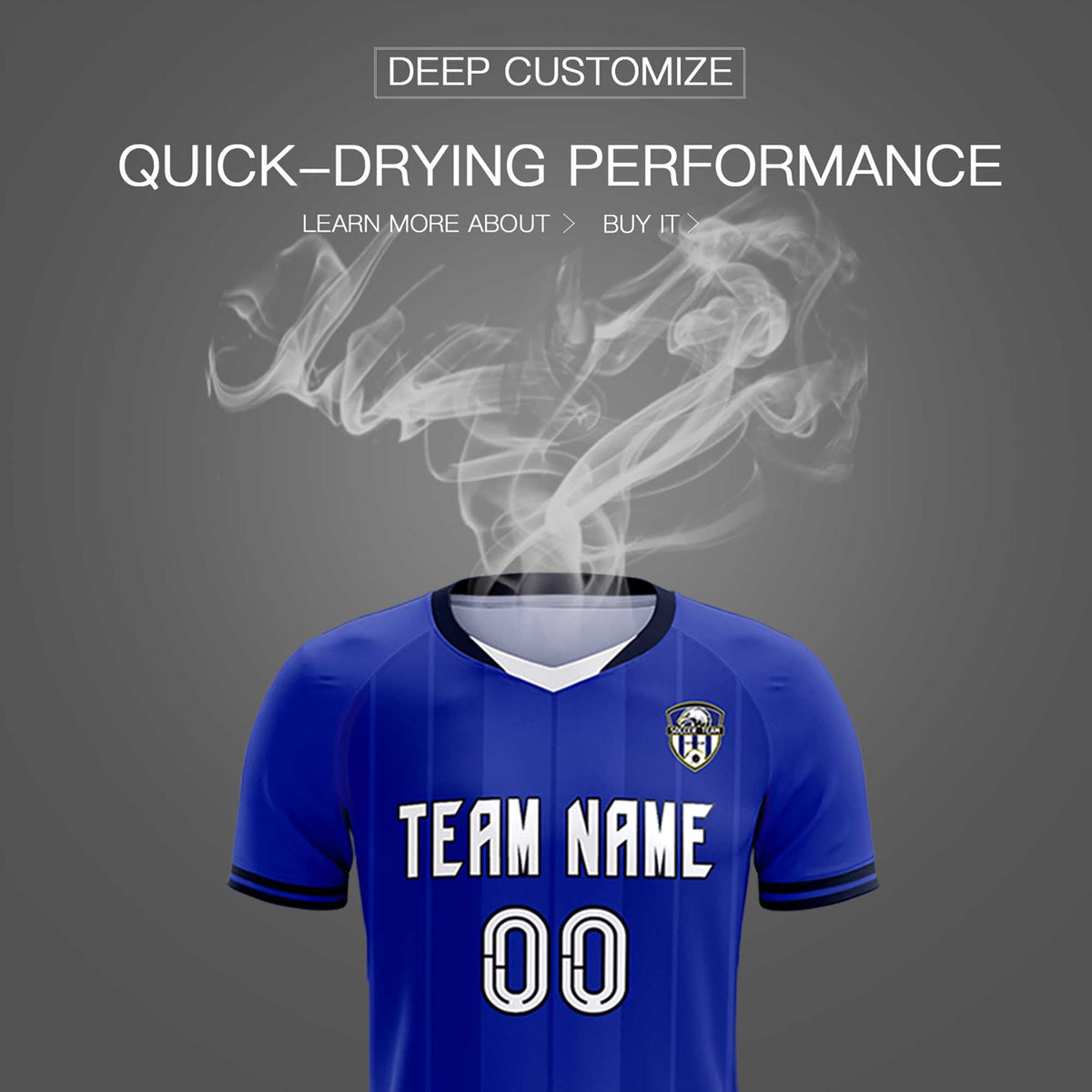 Custom Royal Classic Striped Personalized Soccer Tops/Sets Jersey