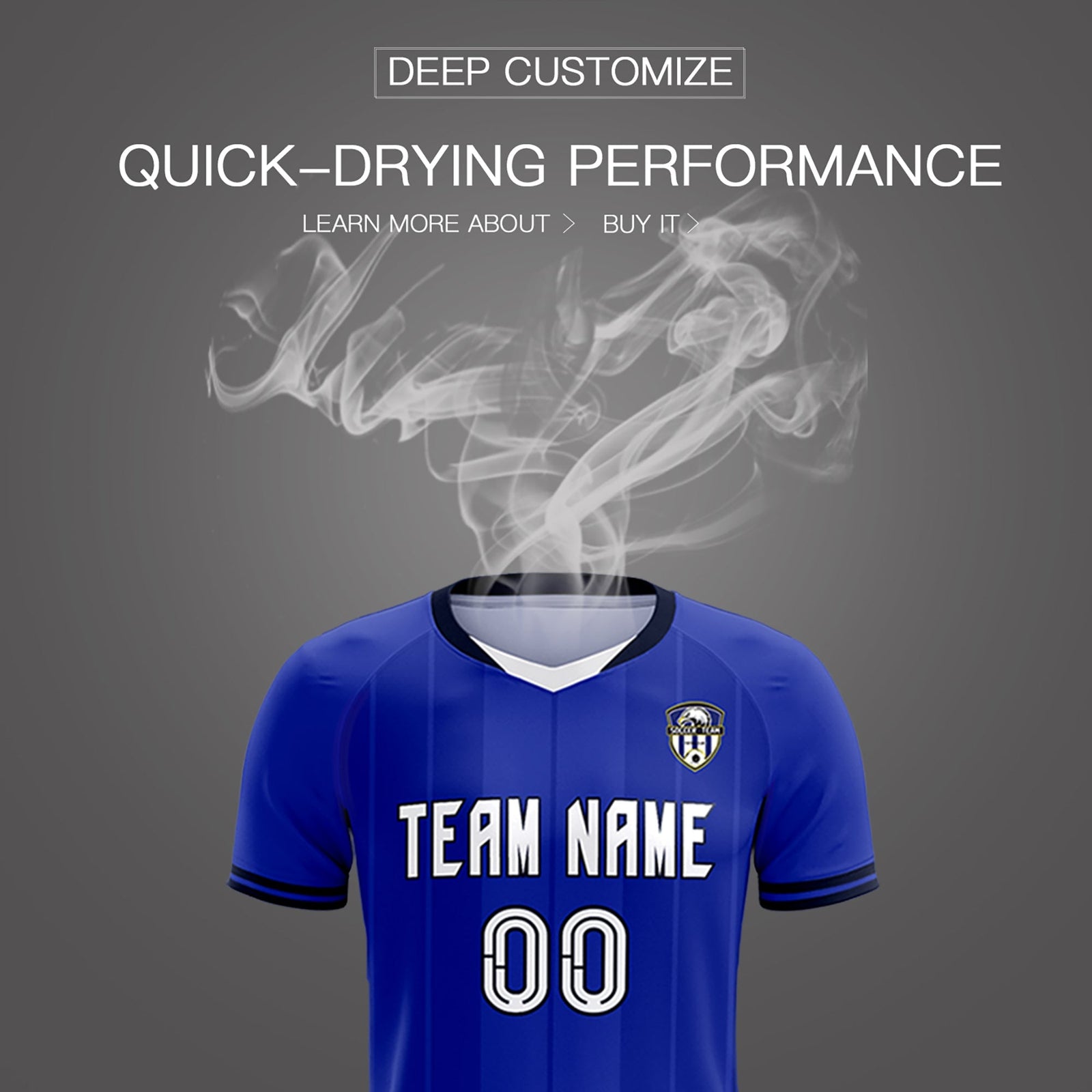 Custom Royal Classic Striped Personalized Soccer Tops/Sets Jersey