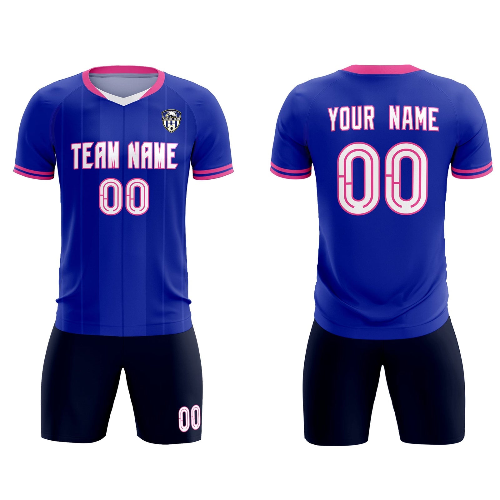 Custom Royal Classic Striped Personalized Soccer Tops/Sets Jersey