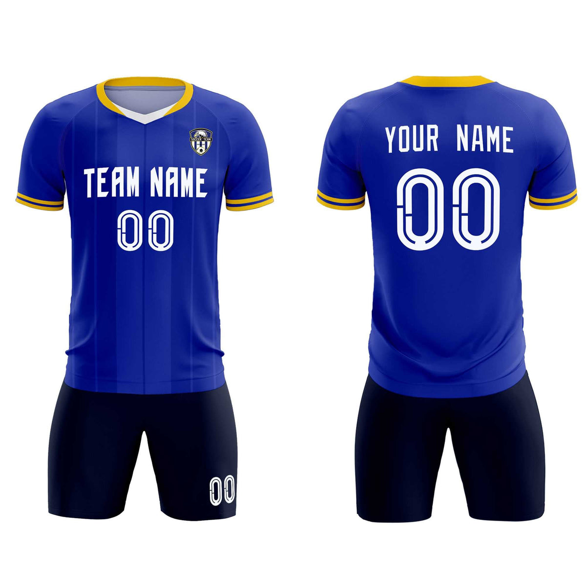 Custom Royal Classic Striped Personalized Soccer Tops/Sets Jersey