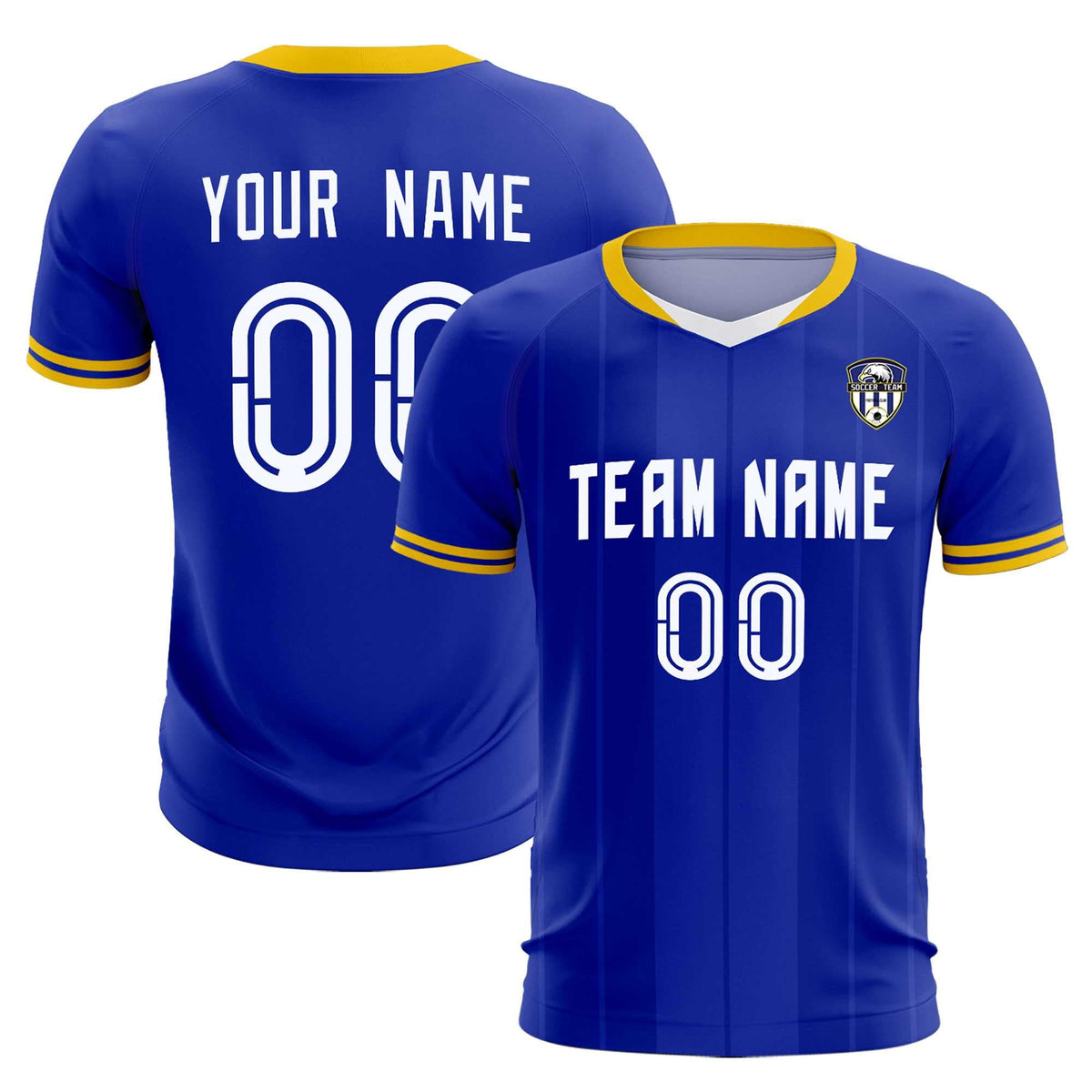 Custom Royal Classic Striped Personalized Soccer Tops/Sets Jersey