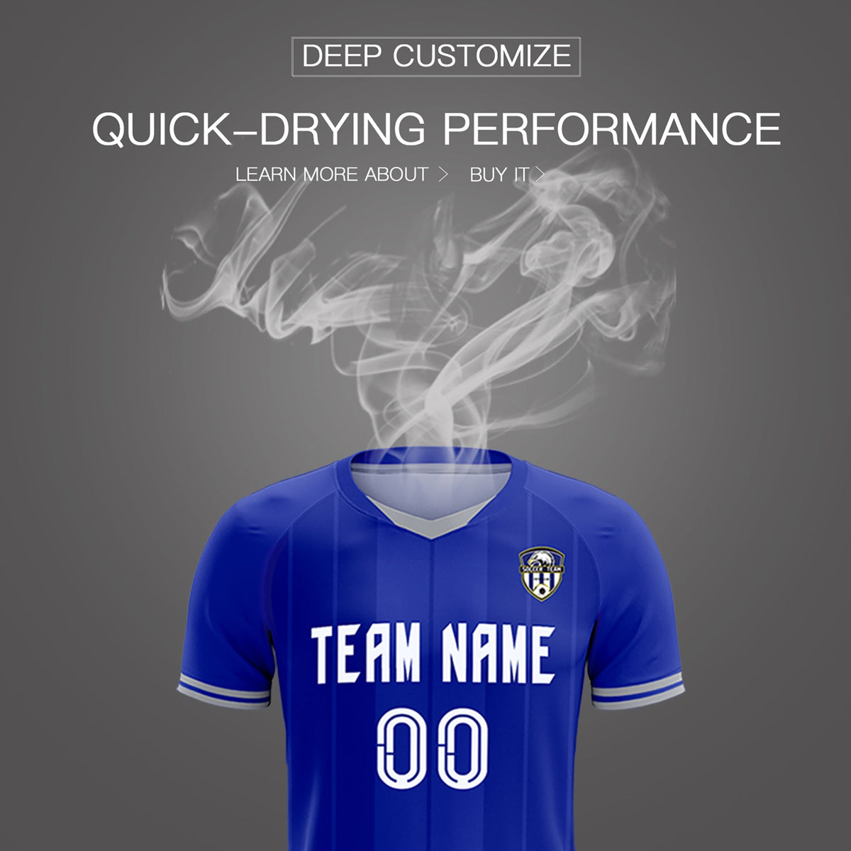 Custom Royal Classic Striped Personalized Soccer Tops/Sets Jersey