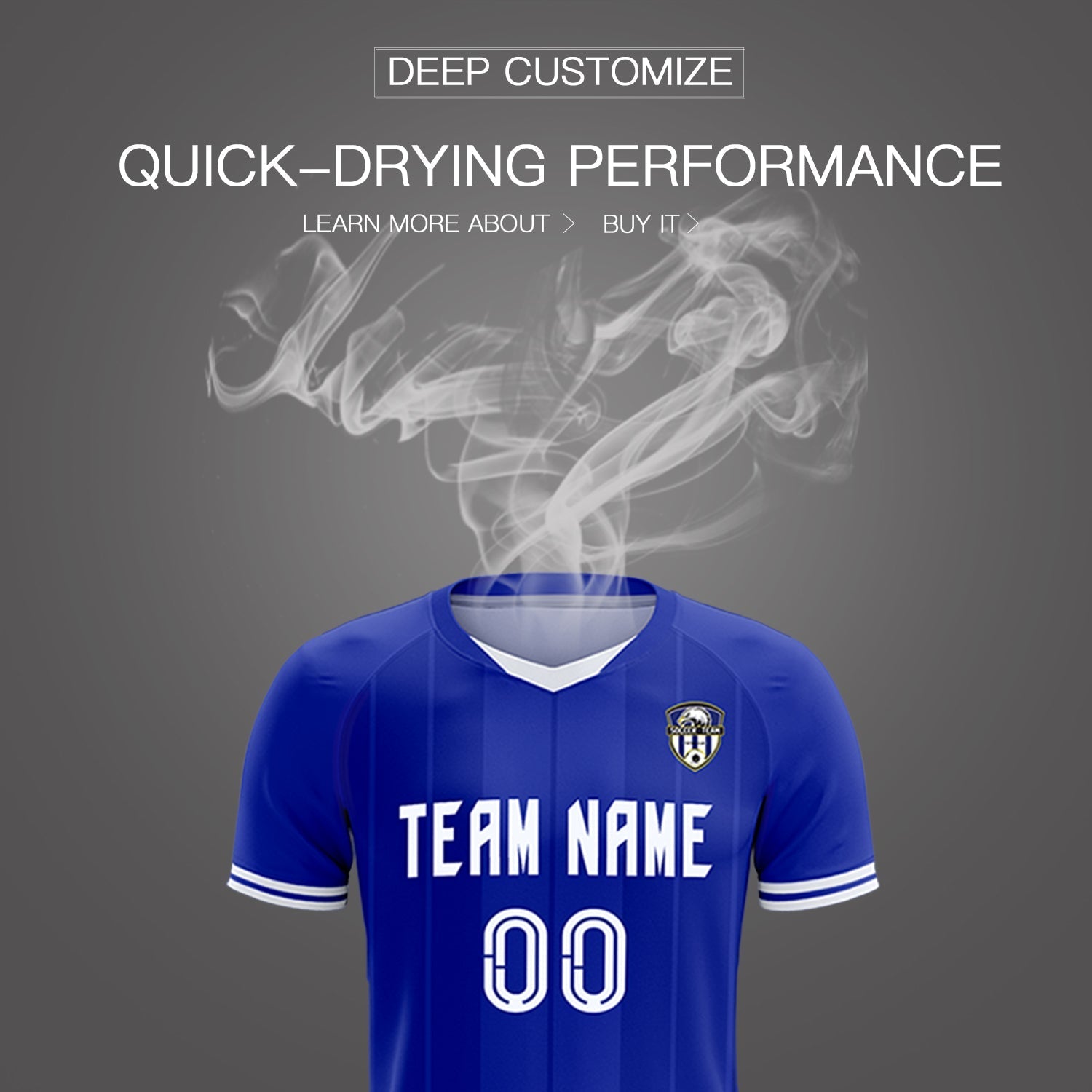 Custom Royal Classic Striped Personalized Soccer Tops/Sets Jersey