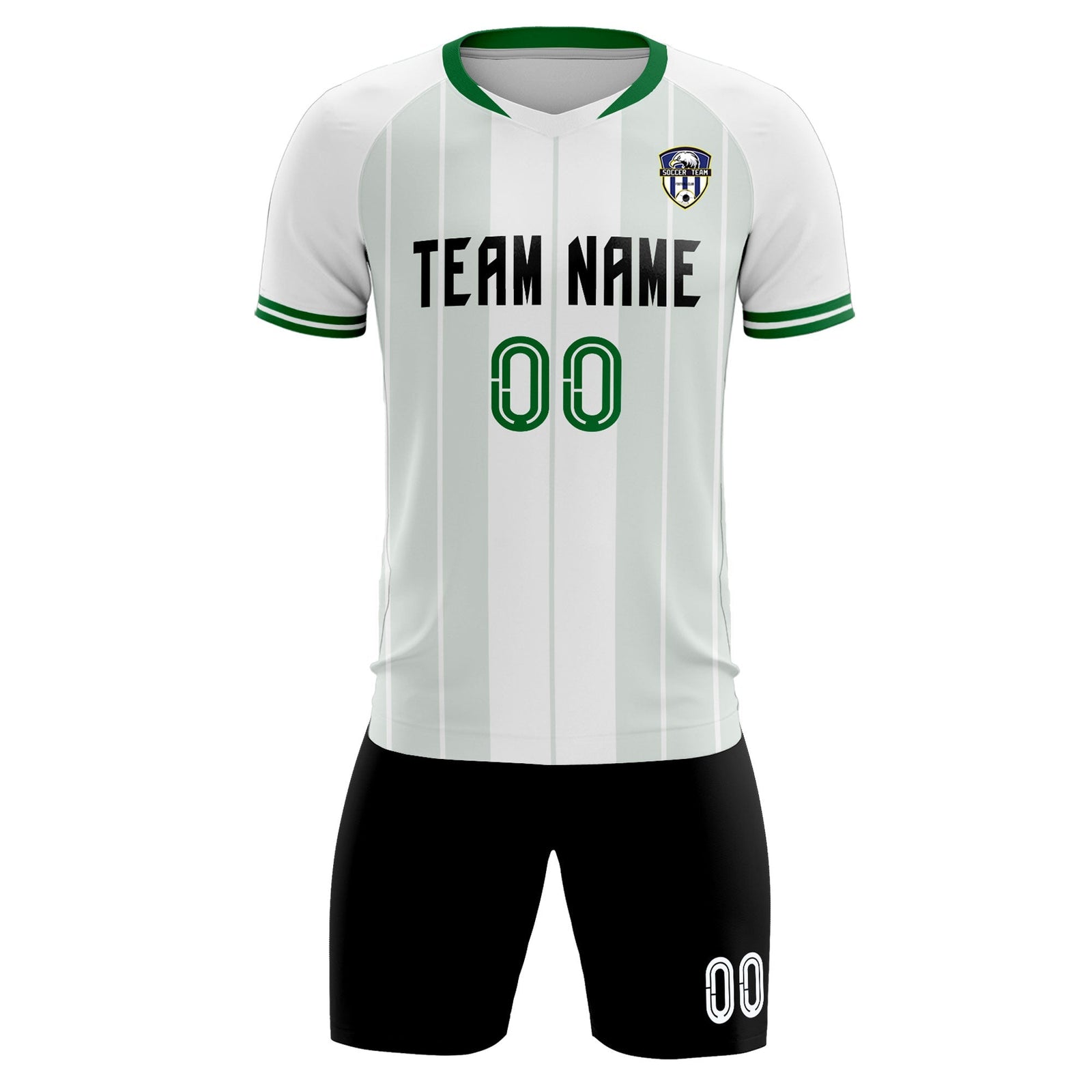 Custom White Classic Striped Personalized Soccer Tops/Sets Jersey