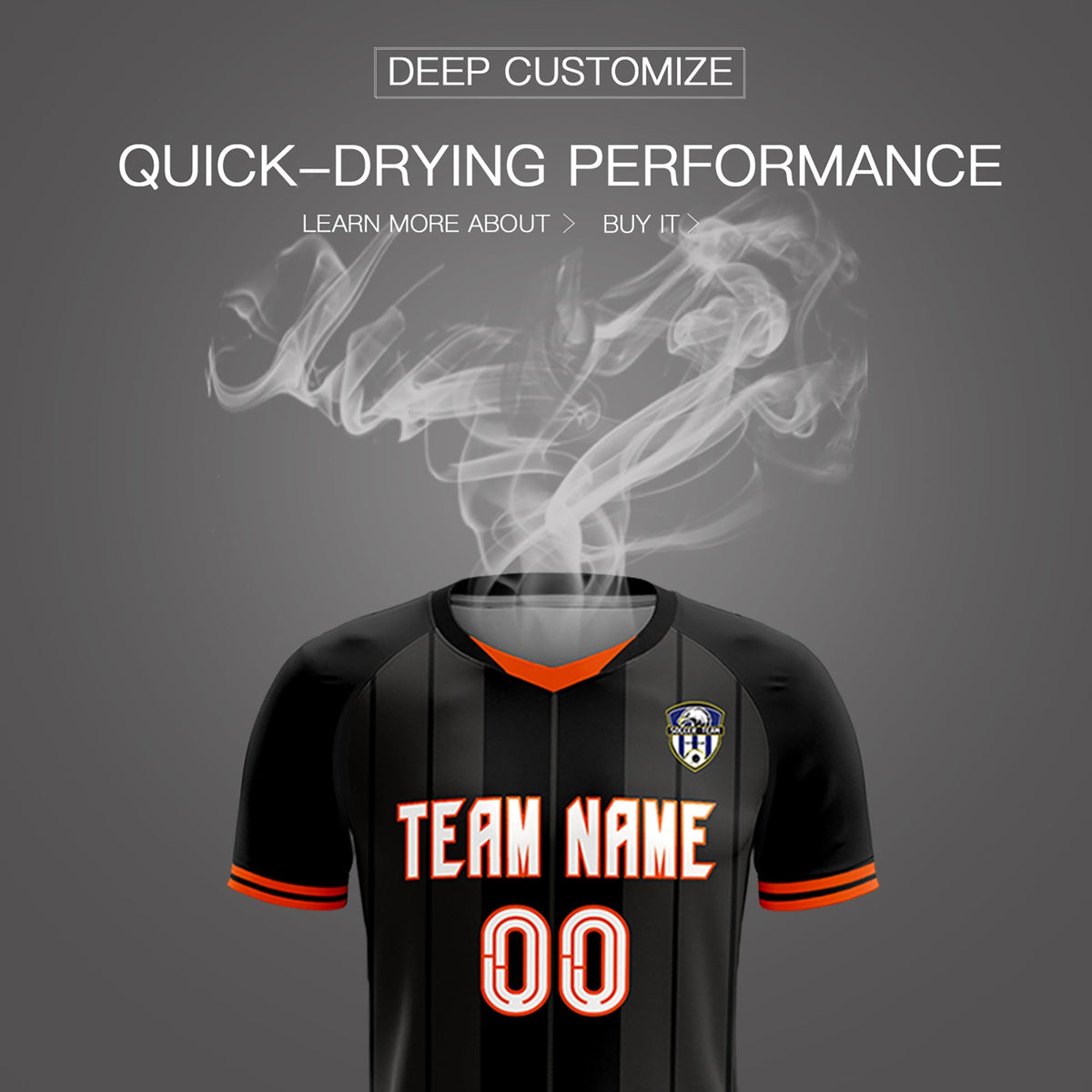 Custom Black Classic Striped Personalized Soccer Tops/Sets Jersey