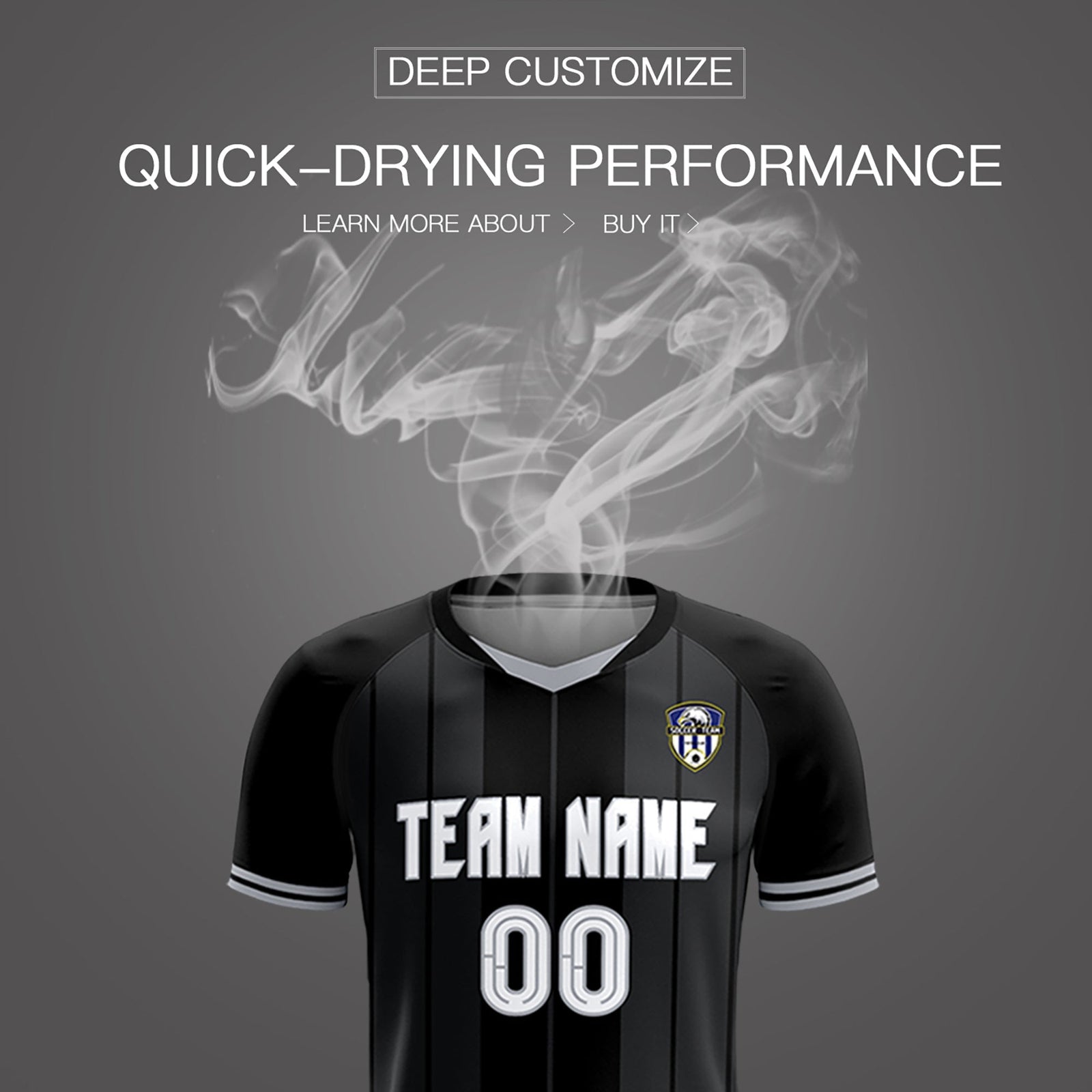 Custom Black Classic Striped Personalized Soccer Tops/Sets Jersey