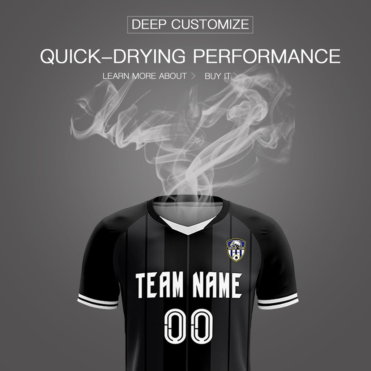 Custom Black Classic Striped Personalized Soccer Tops/Sets Jersey