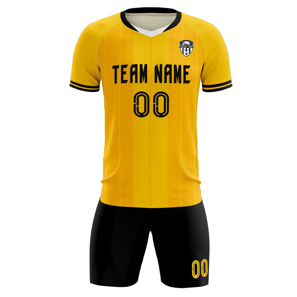 Custom Gold Classic Striped Personalized Soccer Tops/Sets Jersey