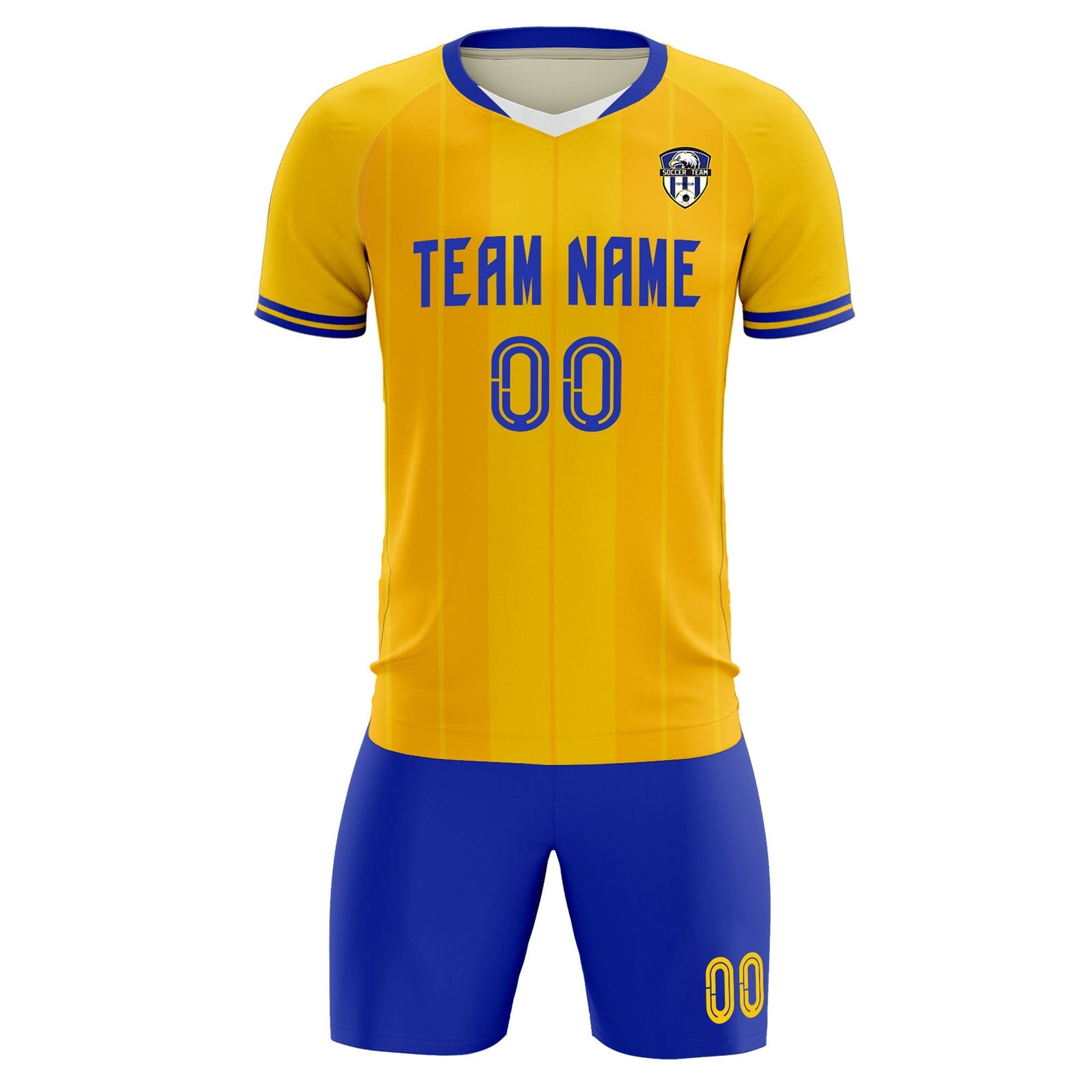 Custom Gold Classic Striped Personalized Soccer Tops/Sets Jersey