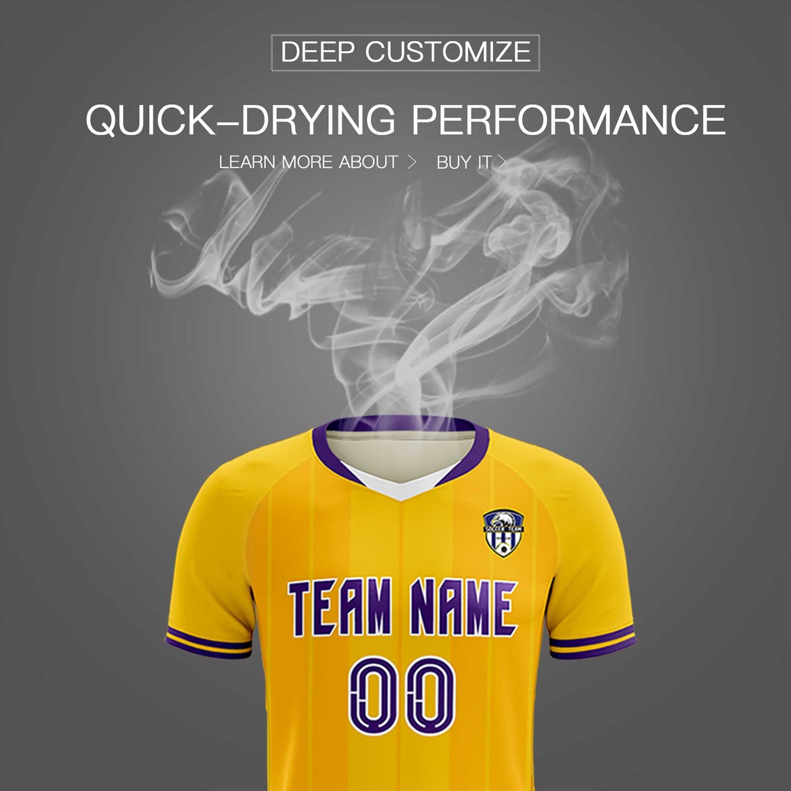 Custom Gold Classic Striped Personalized Soccer Tops/Sets Jersey